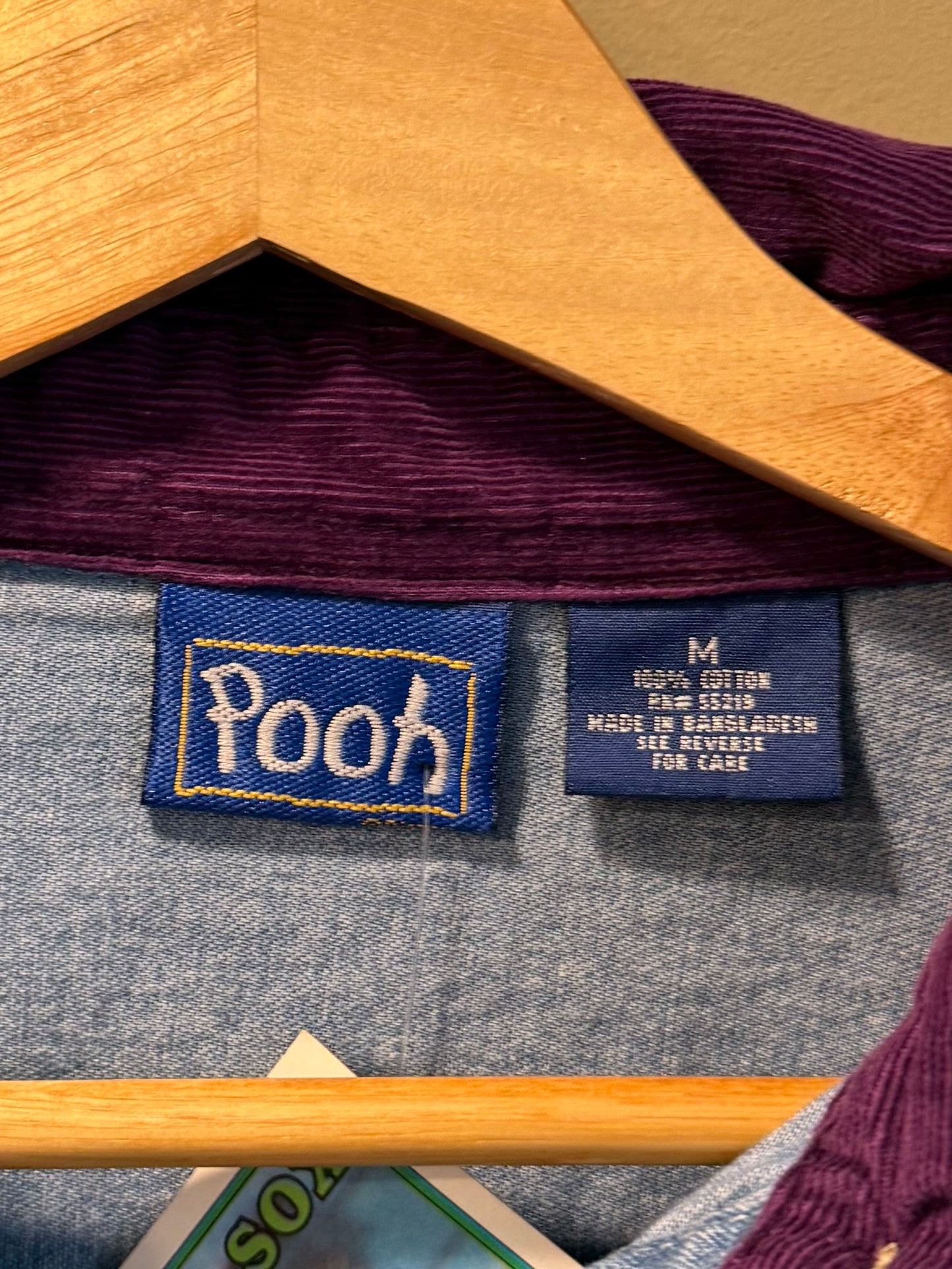 Vintage Eeyore Winnie The Pooh Leaves Denim Button-Up Shirt- M