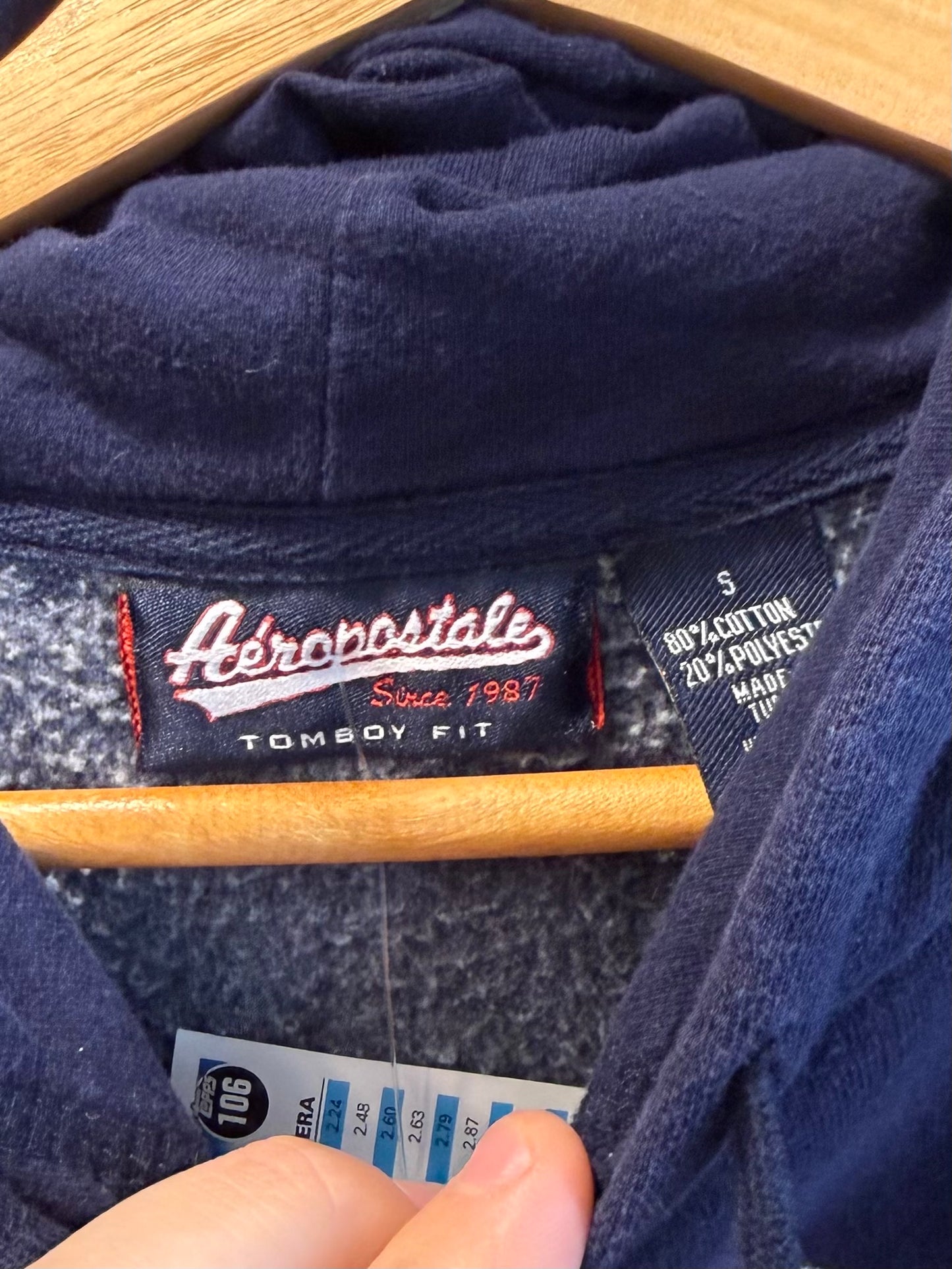 Vintage Y2K Aeropostale Navy Blue Hoodie Sweatshirt- S