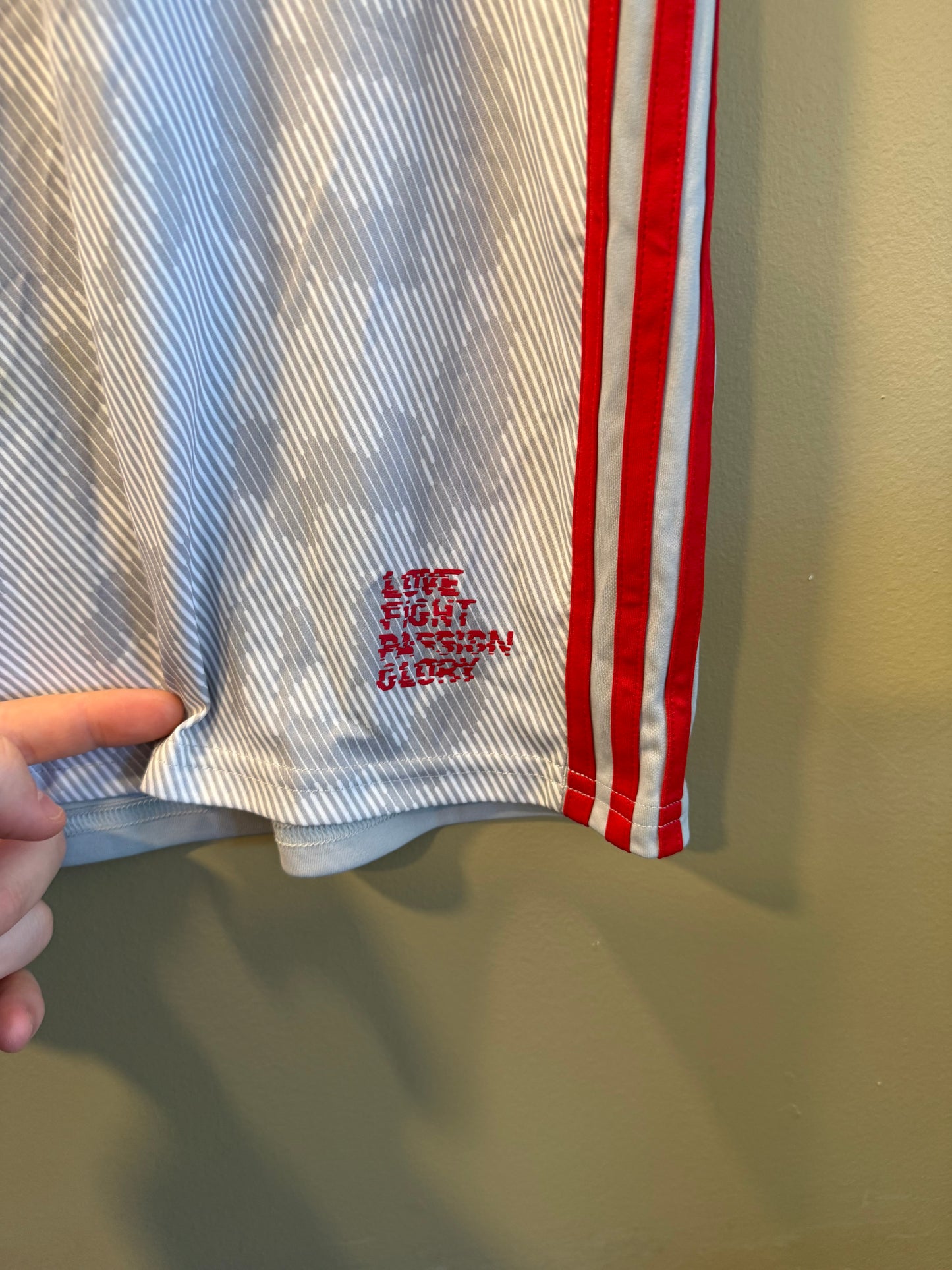 Vintage New York Red Bulls MLS Gray Soccer Jersey- L