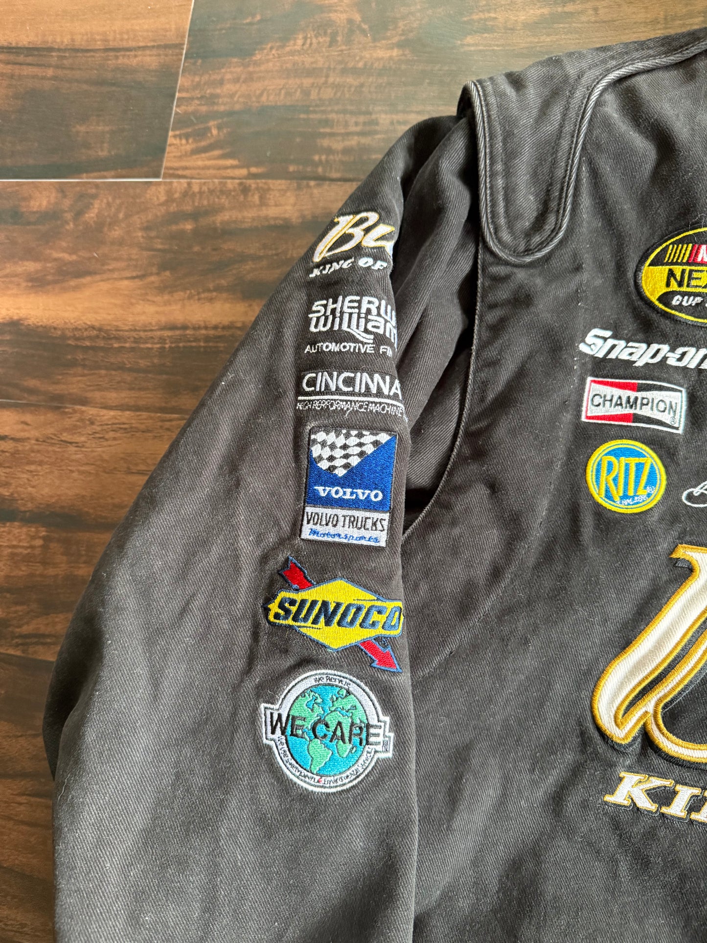 Vintage Chase Authentics Budweiser Dale Earnhardt Jr. Black Racing Jacket- M