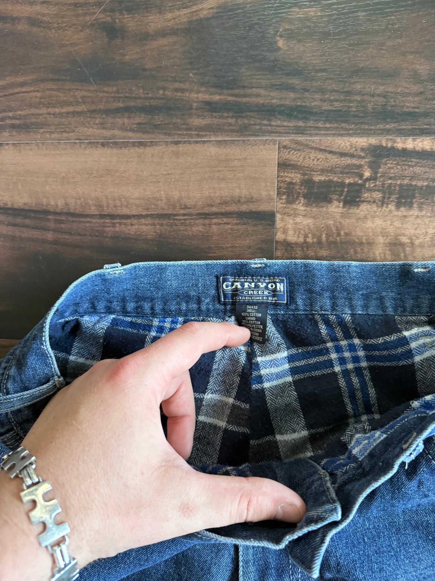 Vintage Canyon Creek Dark Wash Flannel Lined Denim Jeans- 32x31