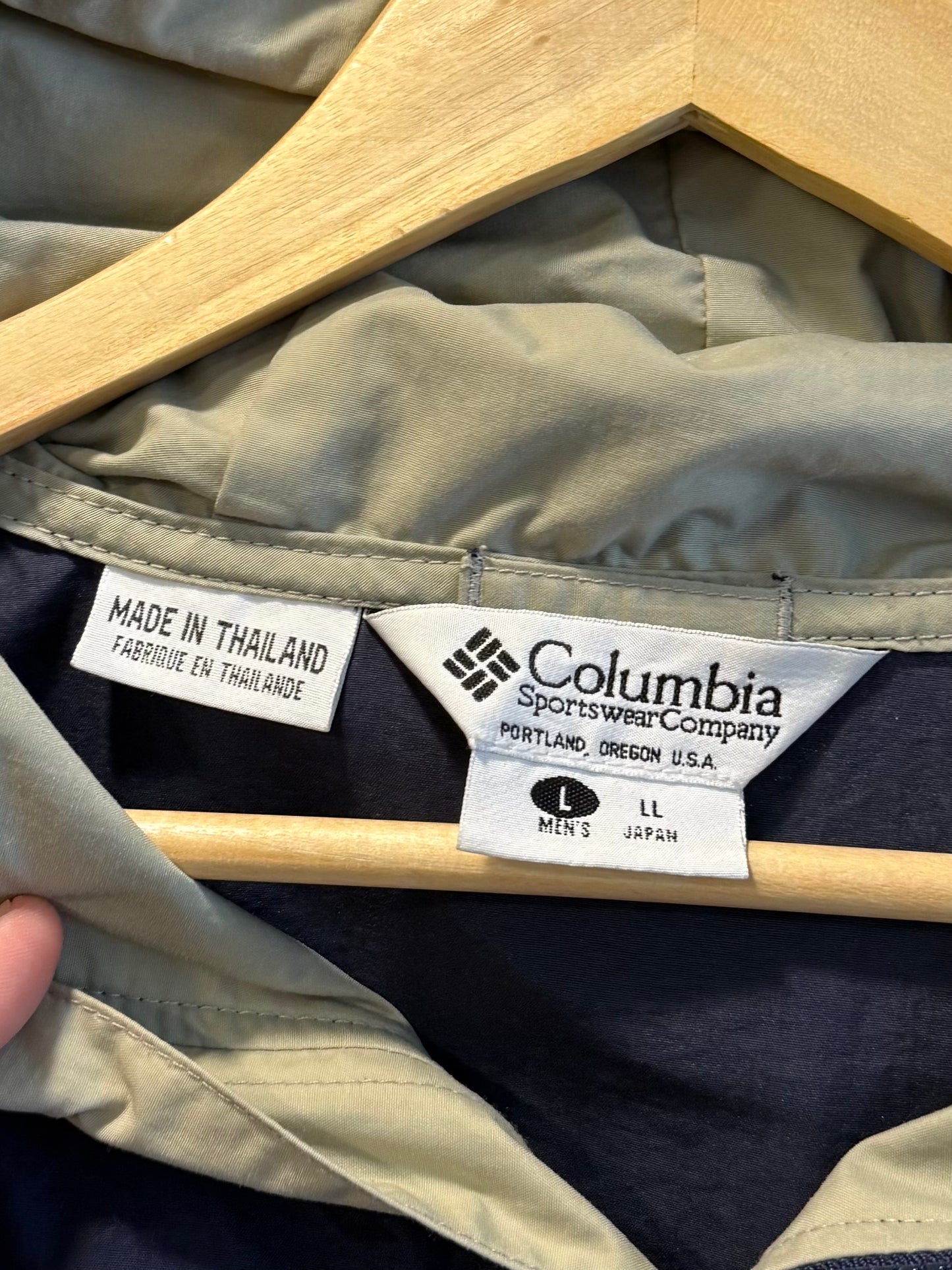 Vintage Columbia Sportswear Navy Blue Windbreaker Jacket- L