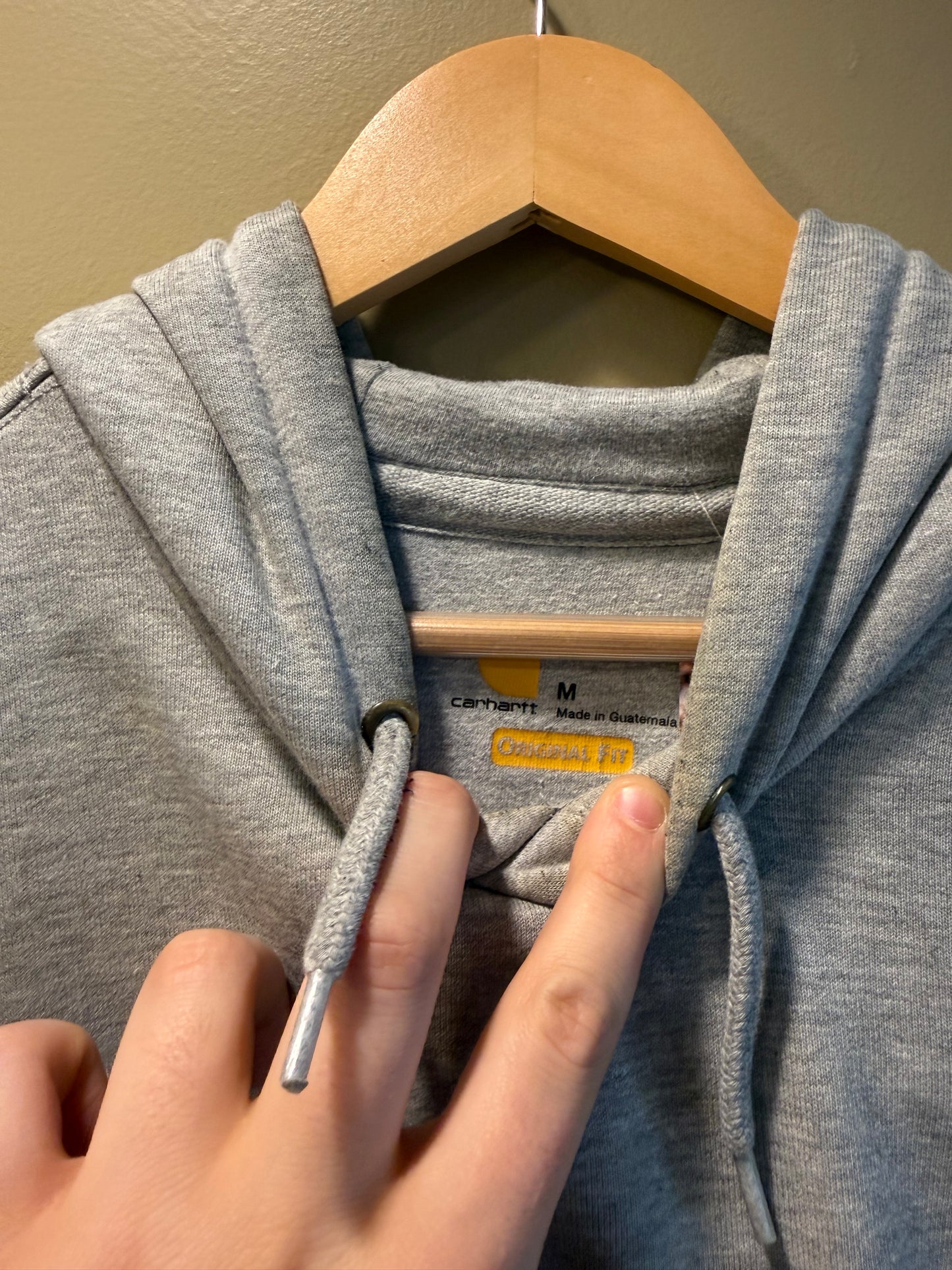 Vintage Y2K Carhartt Gray Faded & Distressed Hoodie Sweatshirt- XL