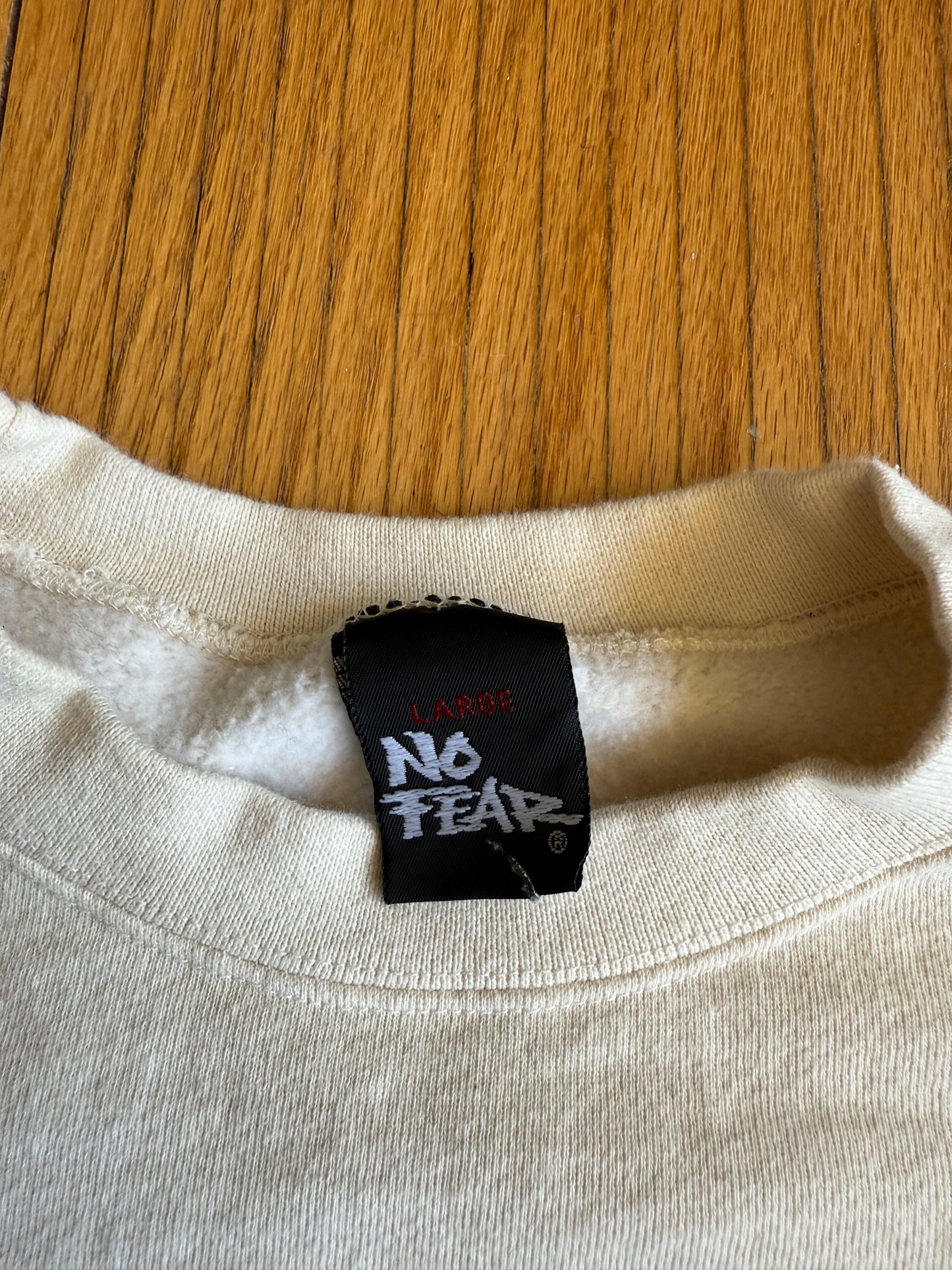 Vintage Large Mouth Bass No Fear White Crewneck Sweatshirt- XL