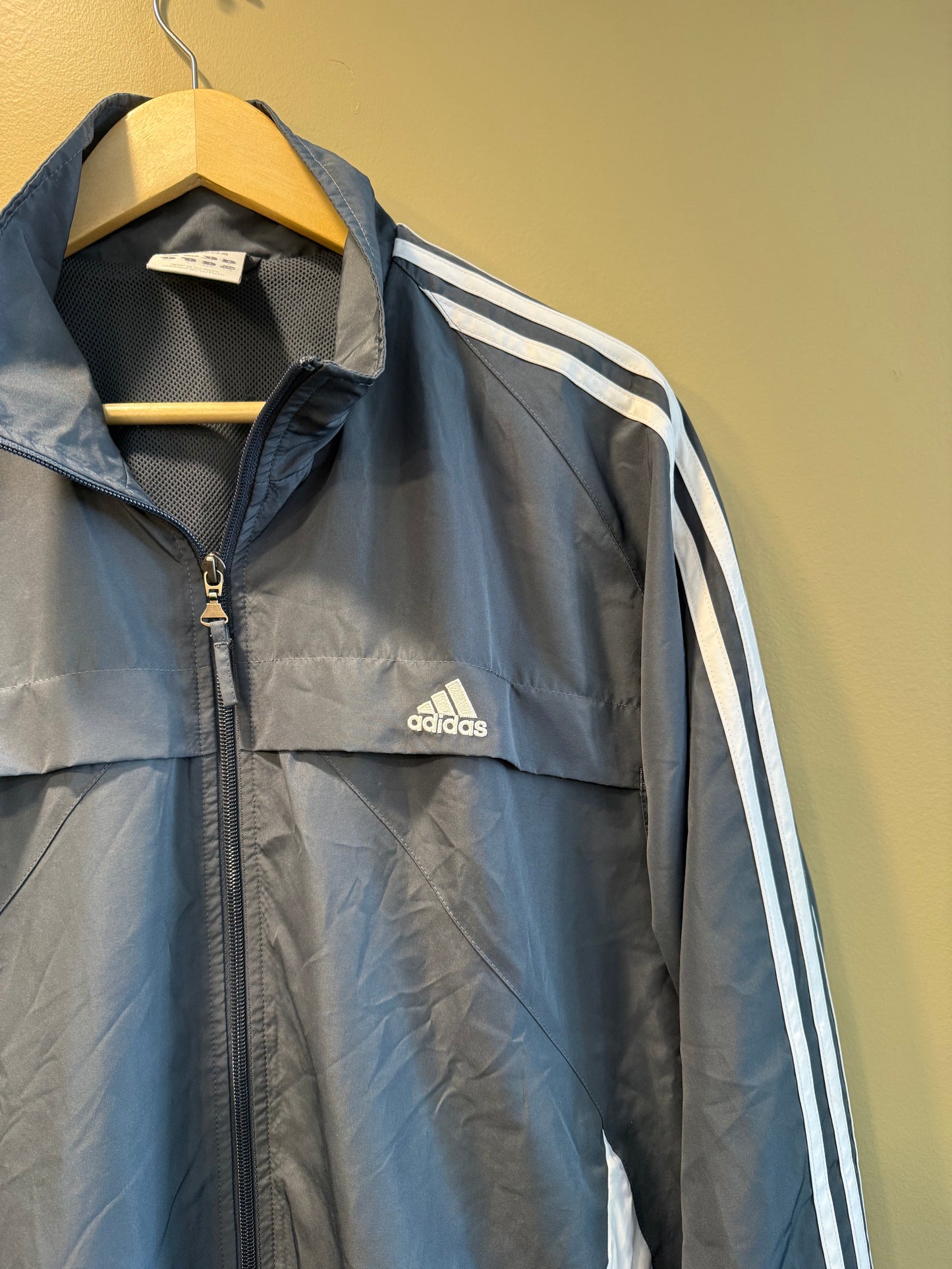 Vintage Adidas Gray Windbreaker Jacket- L