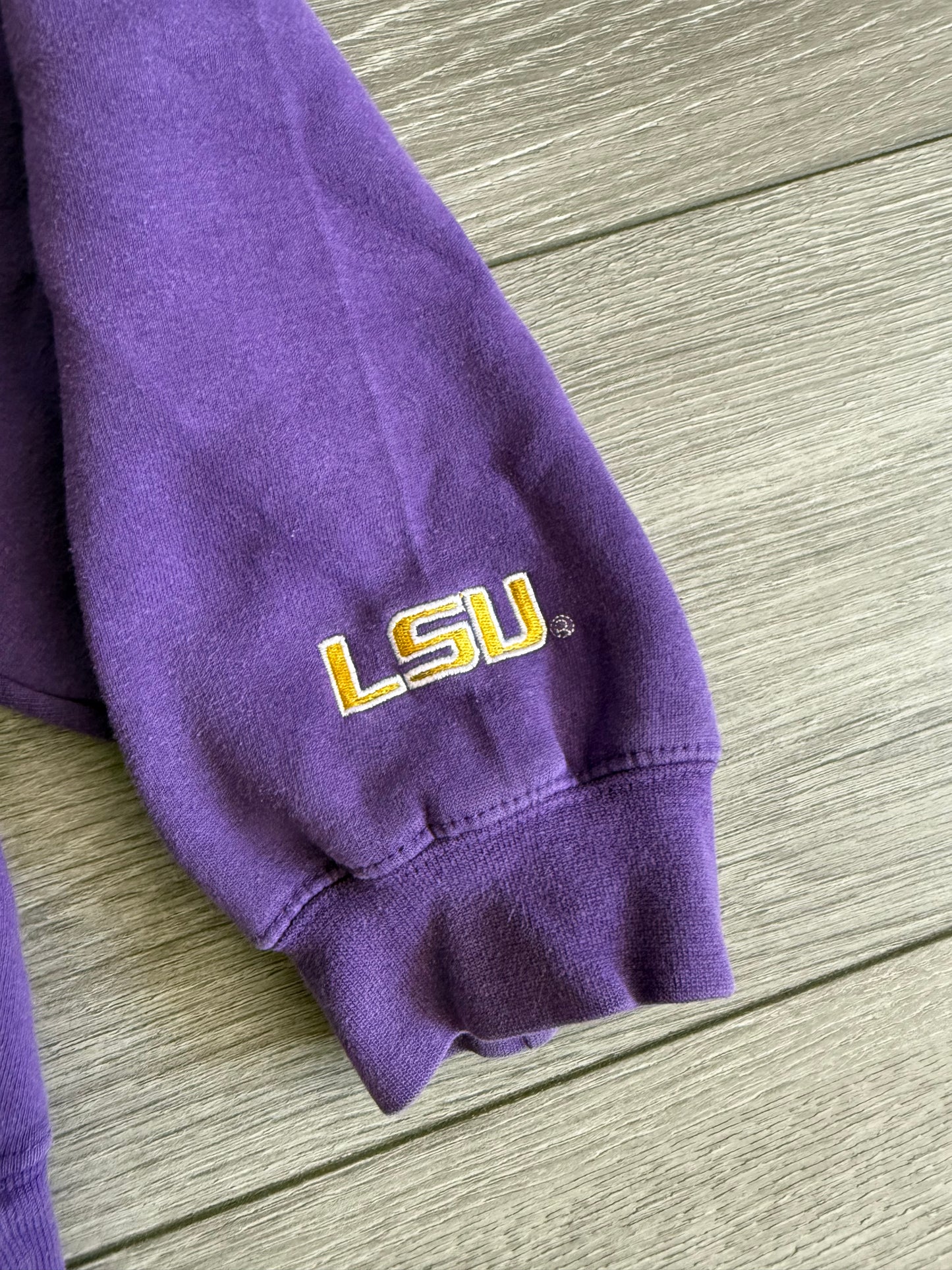 Vintage Louisiana State University Tigers Purple Hoodie Sweatshirt- XL