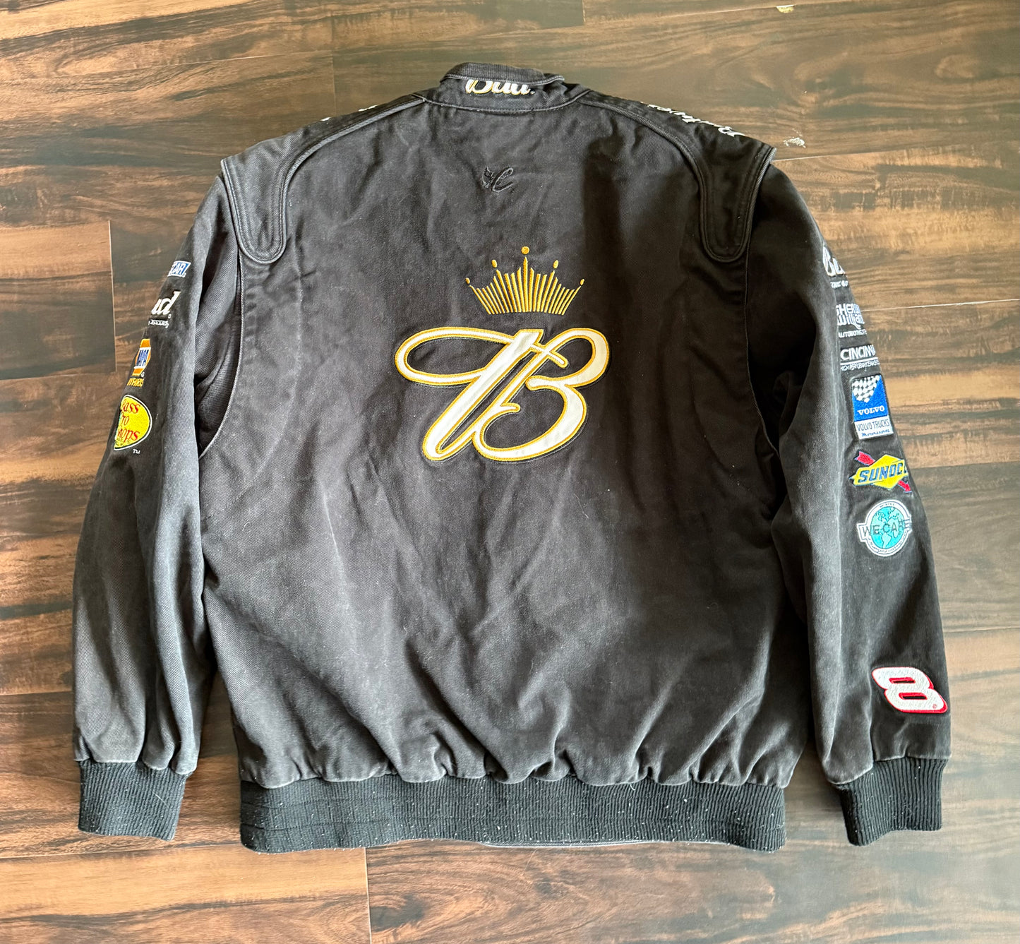 Vintage Chase Authentics Budweiser Dale Earnhardt Jr. Black Racing Jacket- M
