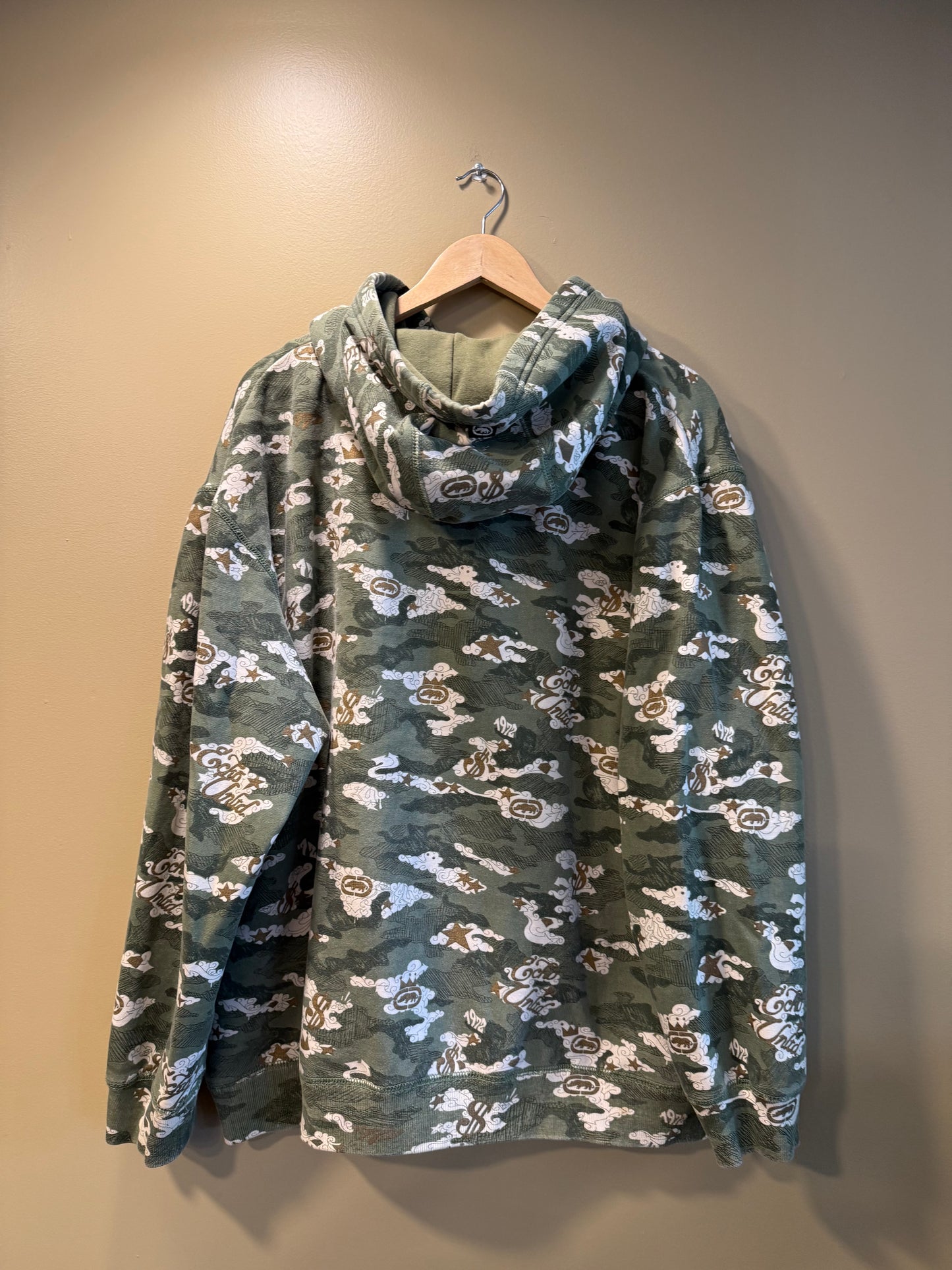 Vintage Y2K Ecko Unlimited Cash Camouflage Hoodie Sweatshirt- XXL