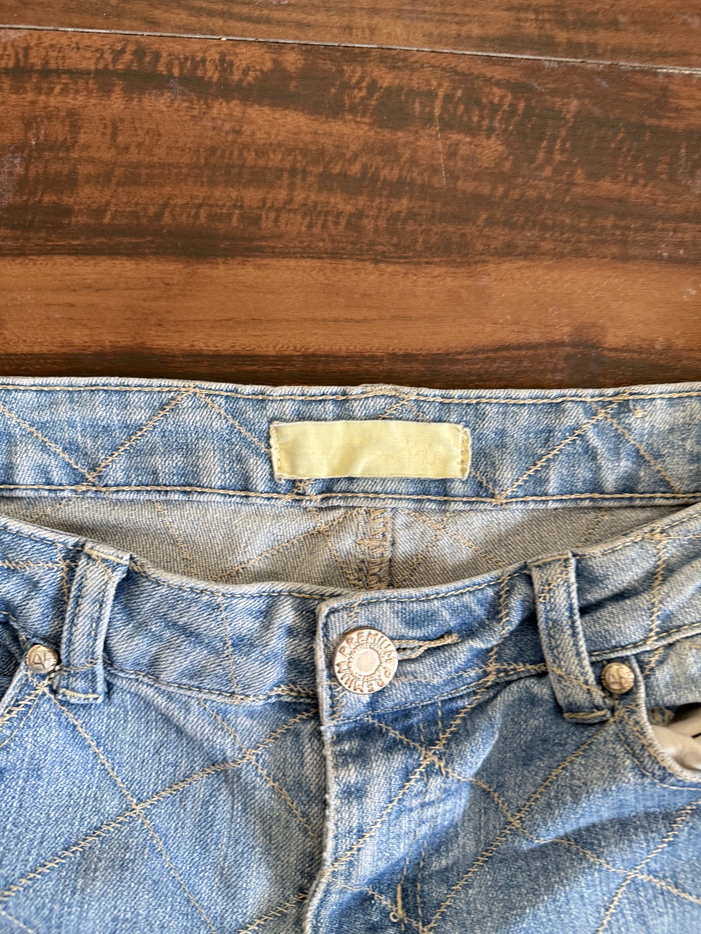 Vintage Cross Hatched Women’s Flared Denim Jeans- 32x30