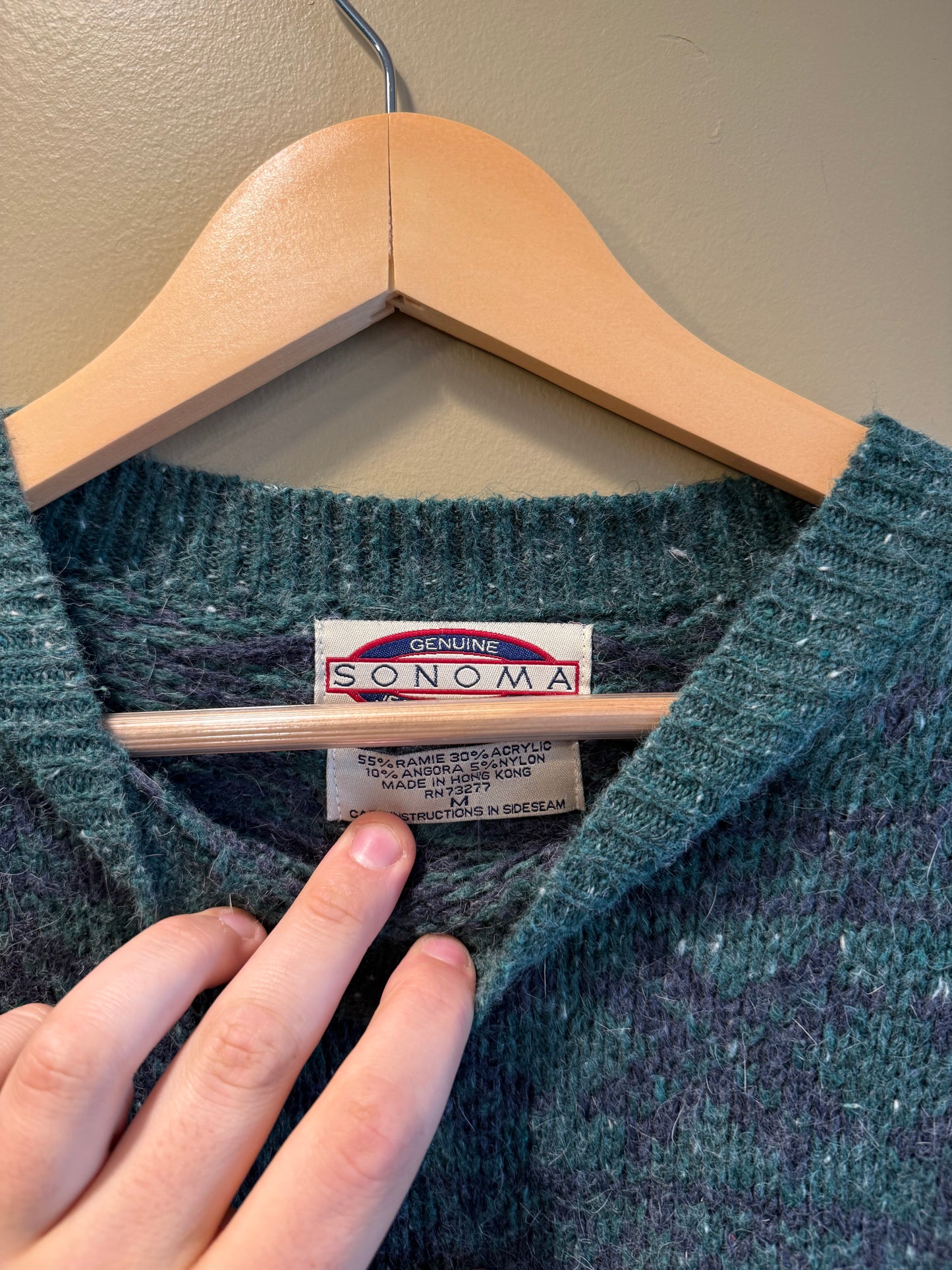 Vintage Green Sonoma Blend Knit Sweater- M