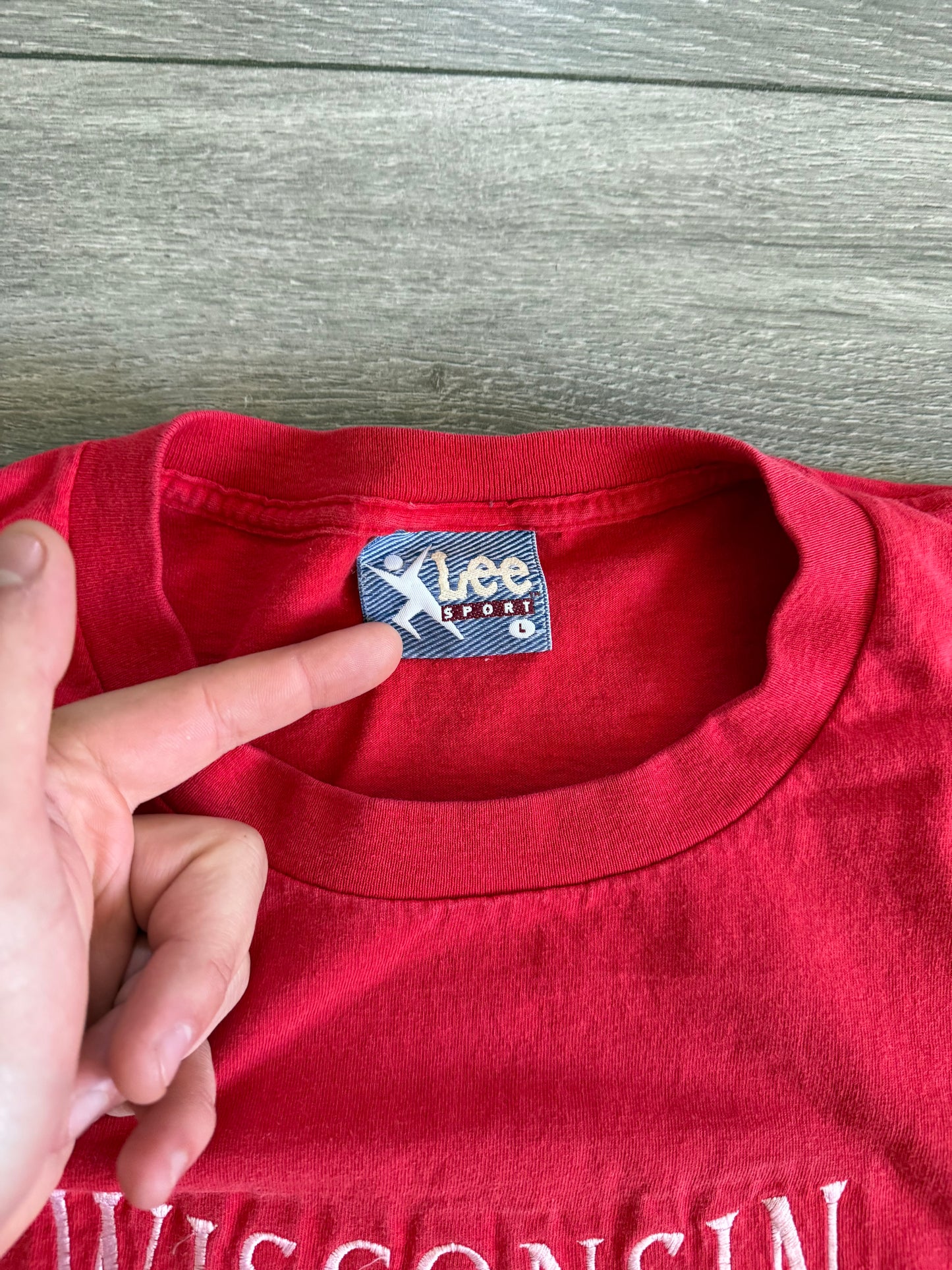 Vintage University of Wisconsin Badgers Red T-Shirt- L