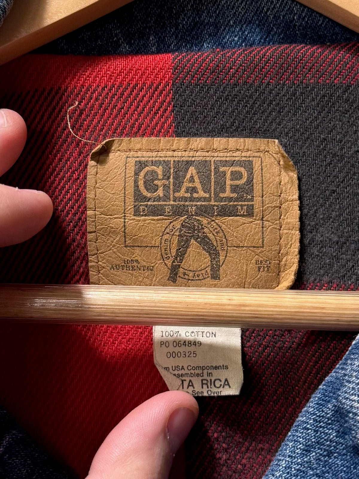 Vintage Gap Flannel-Lined Denim Jean Jacket - L