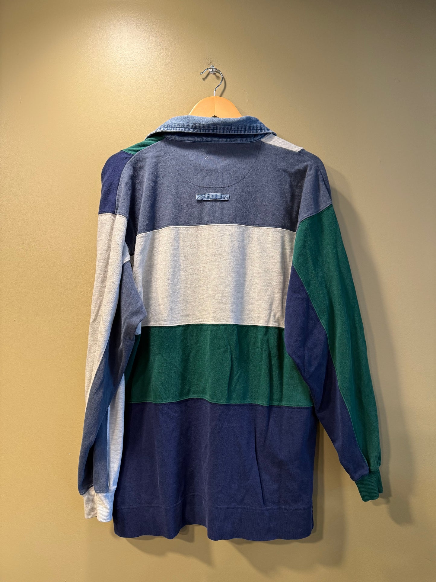 Vintage Halifax Striped Cotton Rugby Shirt- L