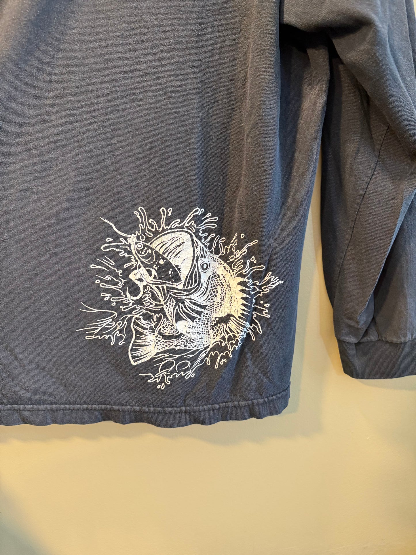 Vintage Bass-aholics Long Sleeve Black T-Shirt- XL