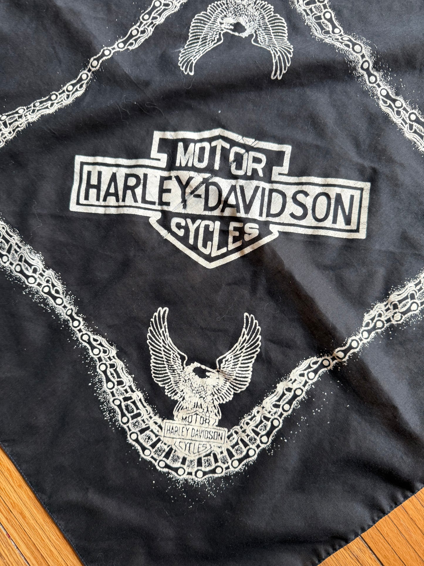 Vintage Harley Davidson Motorcycles Black & White Logo Bandana
