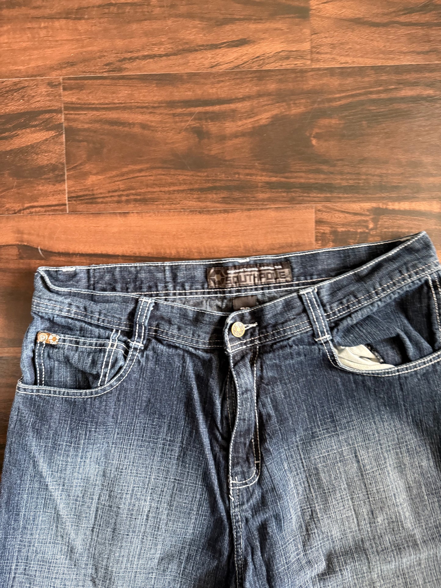 Vintage Y2K South Pole Dark Wash Baggy Streetwear Denim Jean Shorts- 36