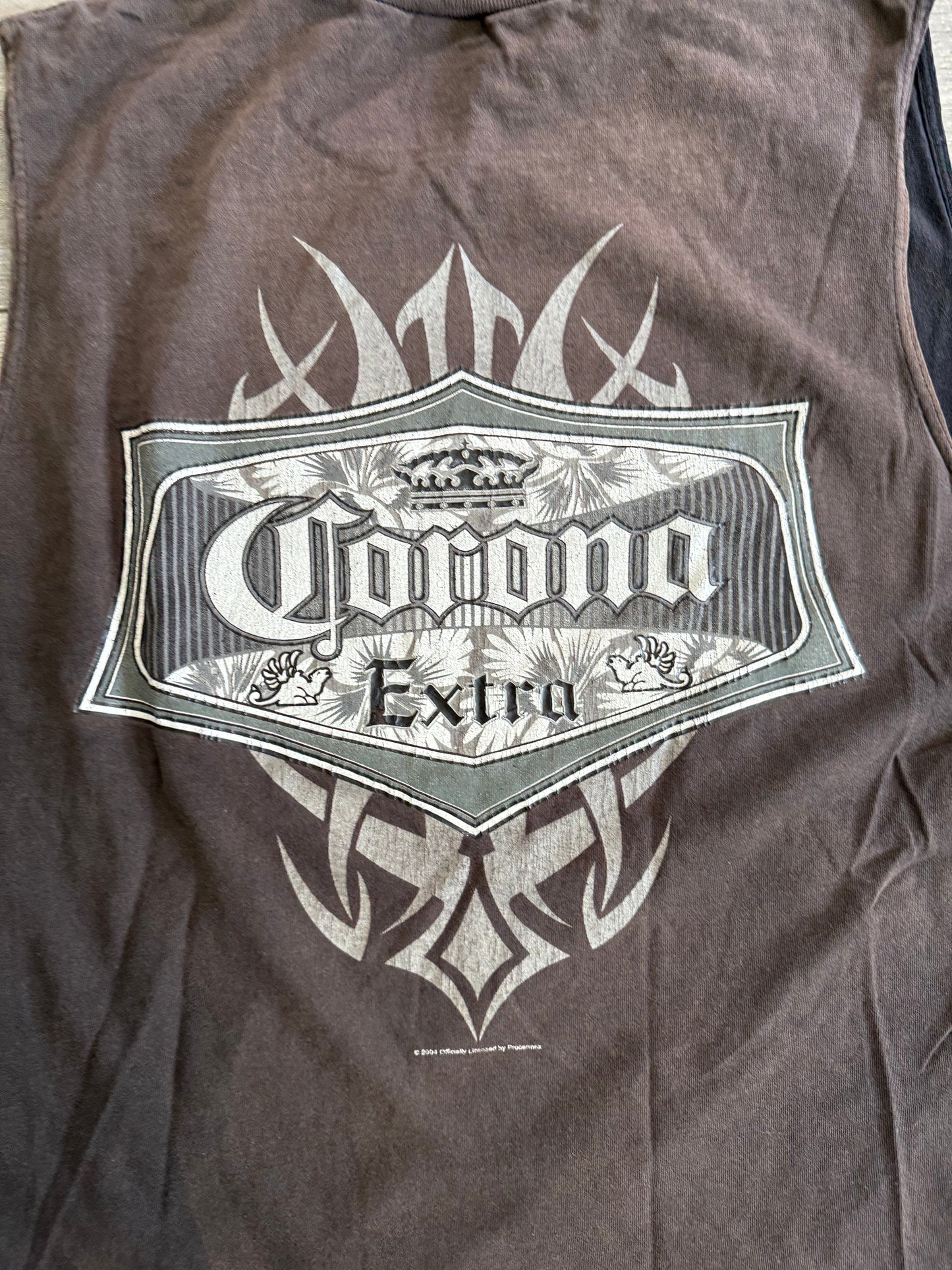 Vintage Y2K Corona Extra Sun Faded Black Tank Top- XL