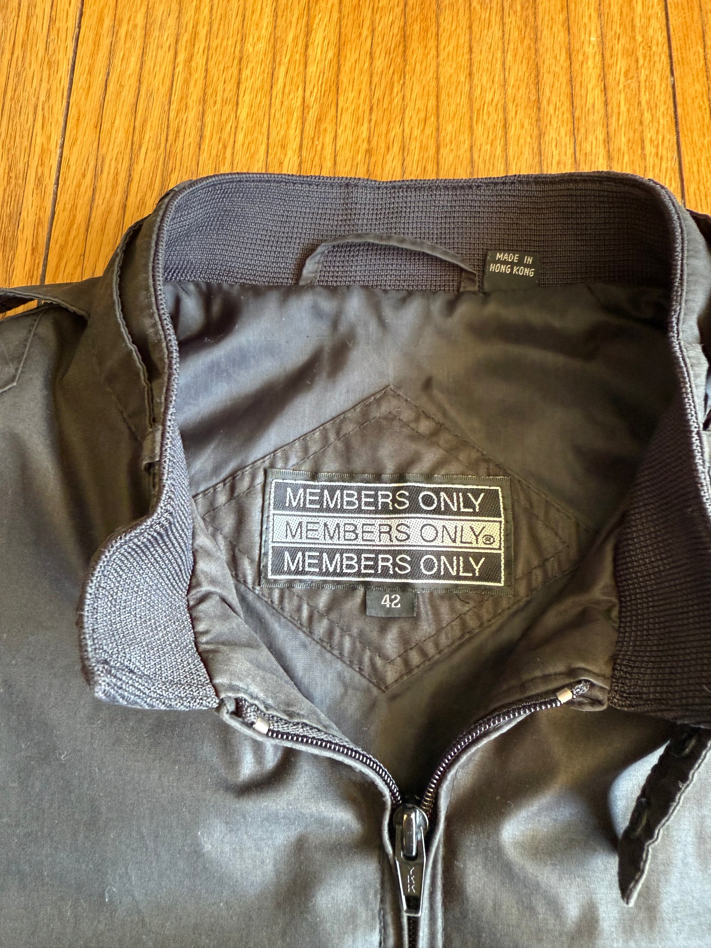 Vintage Members Only Black Nylon Jacket- L