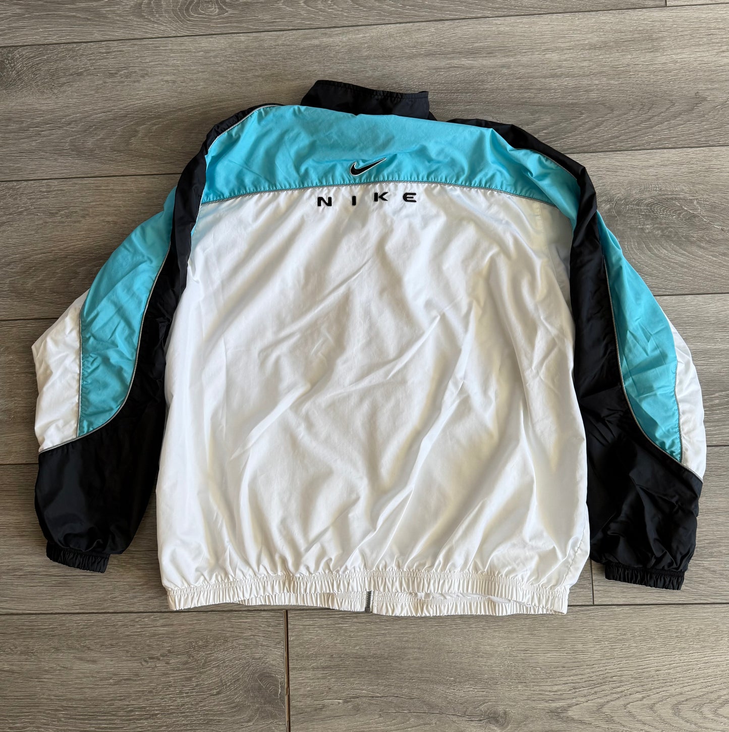 Vintage Nike Tiffany Blue Black & White Windbreaker Jacket- XL