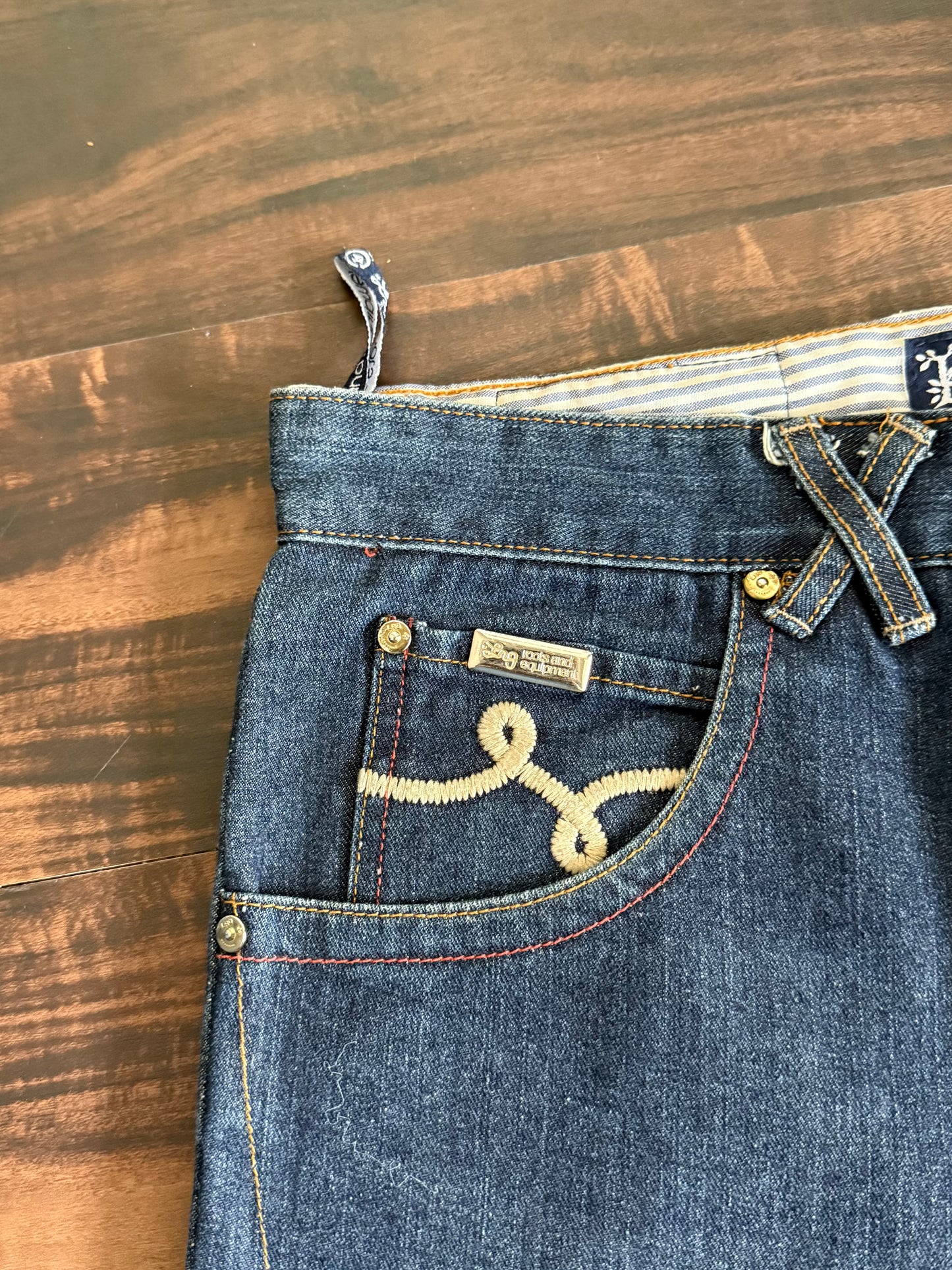 Vintage LRG Skatewear Embroidered Dark Wash Jeans- 36x33