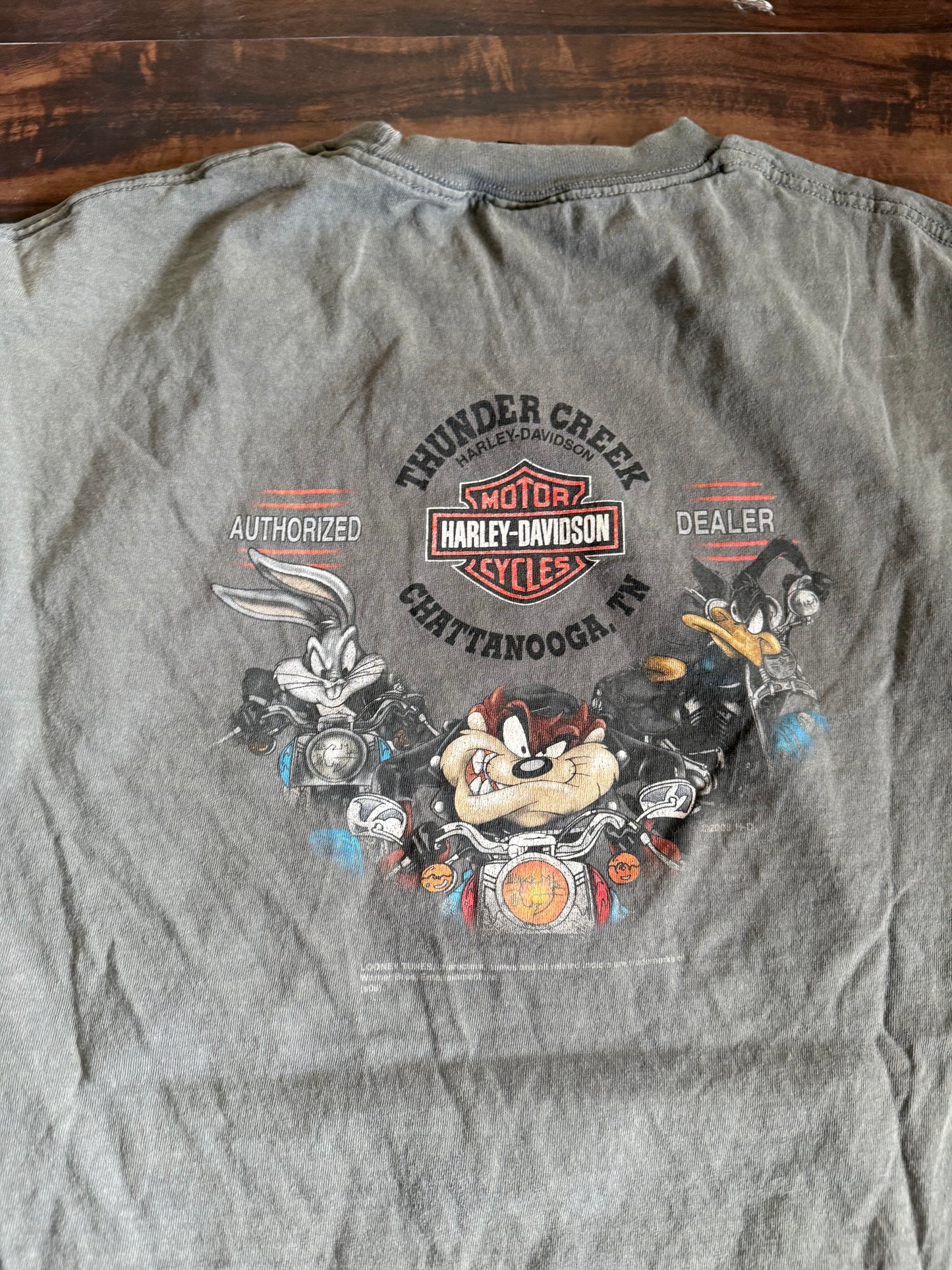 Vintage Harley Davidson Motorcycles Taz Looney Tunes T-Shirt- L