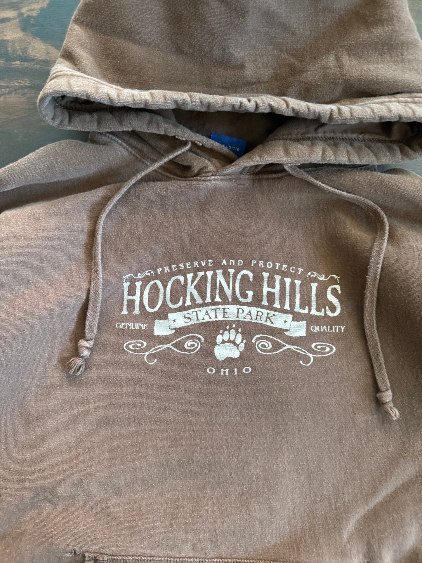 Vintage Hocking Hills State Park Brown Hoodie Sweatshirt- M