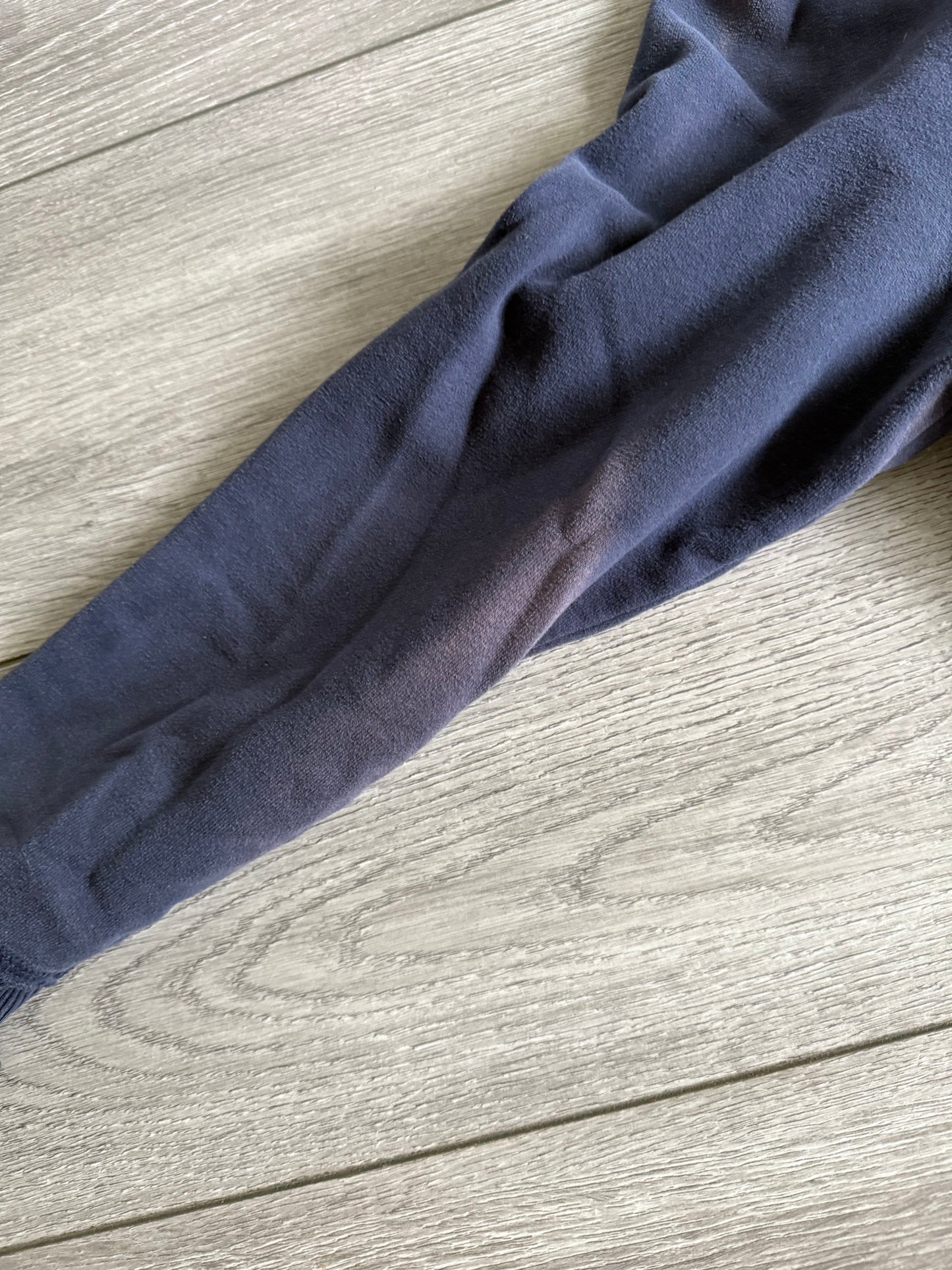 Vintage Y2K American Eagle Sun Faded Navy Blue Cropped Zip-Up Hoodie Sweatshirt- XL