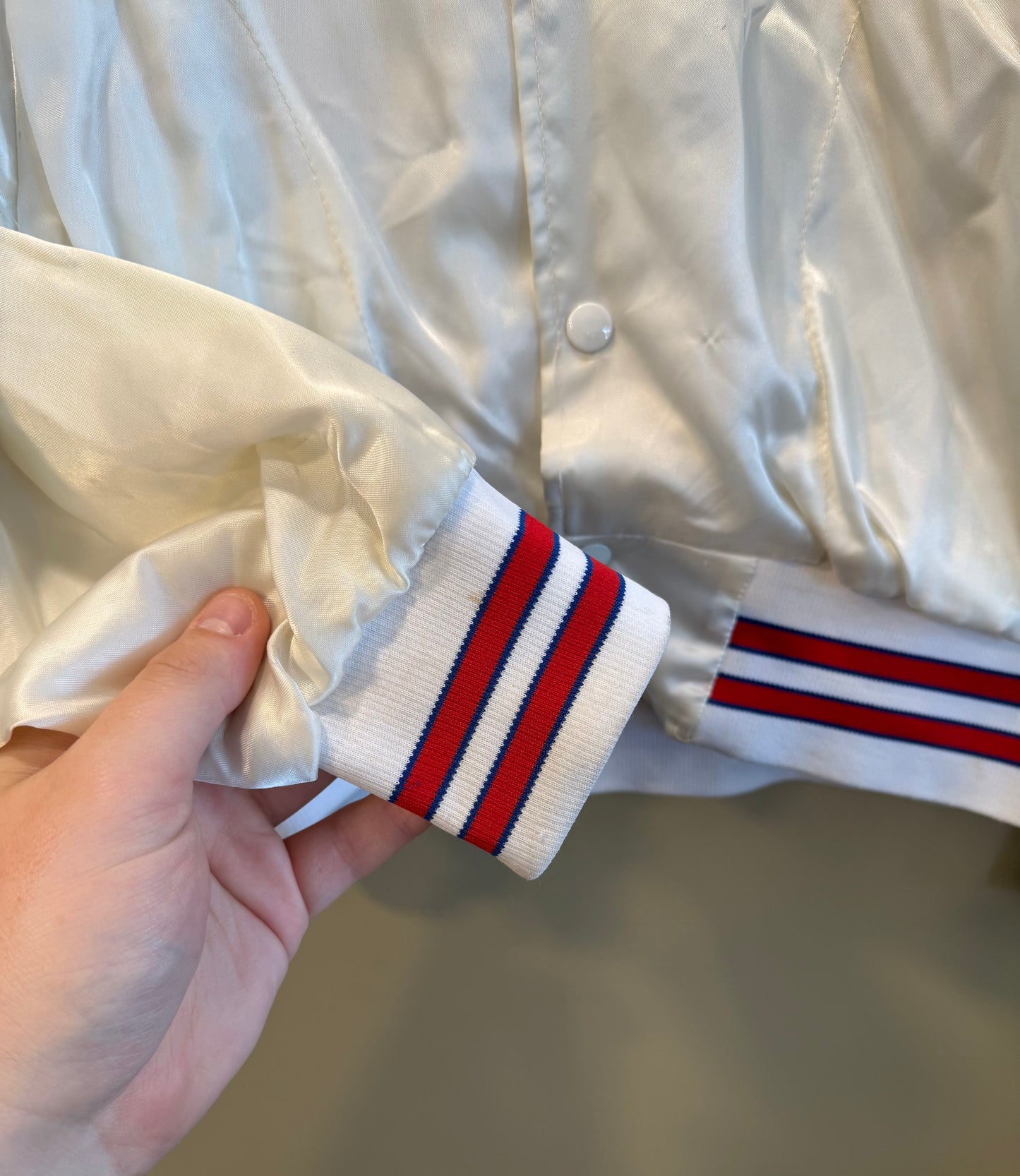 Vintage Harley Davidson White Satin Jacket- L