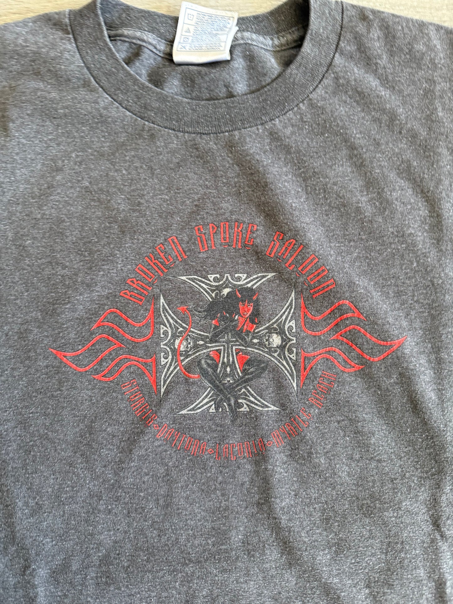 Vintage Broken Spoke Saloon Biker Choppers T-Shirt- L