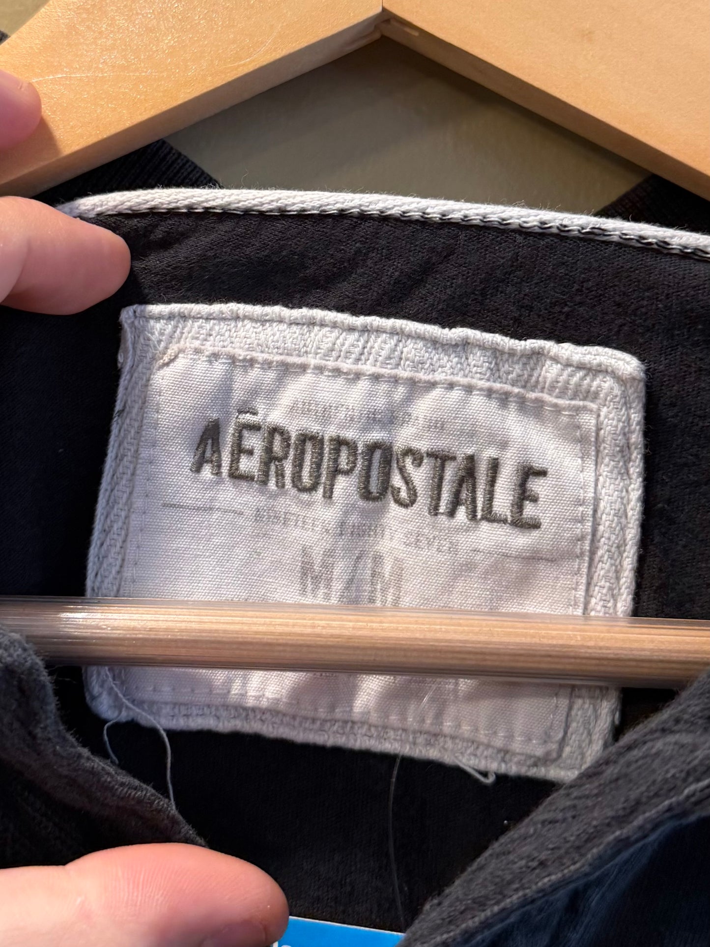 Vintage Aeropostale Black Polo Shirt- M