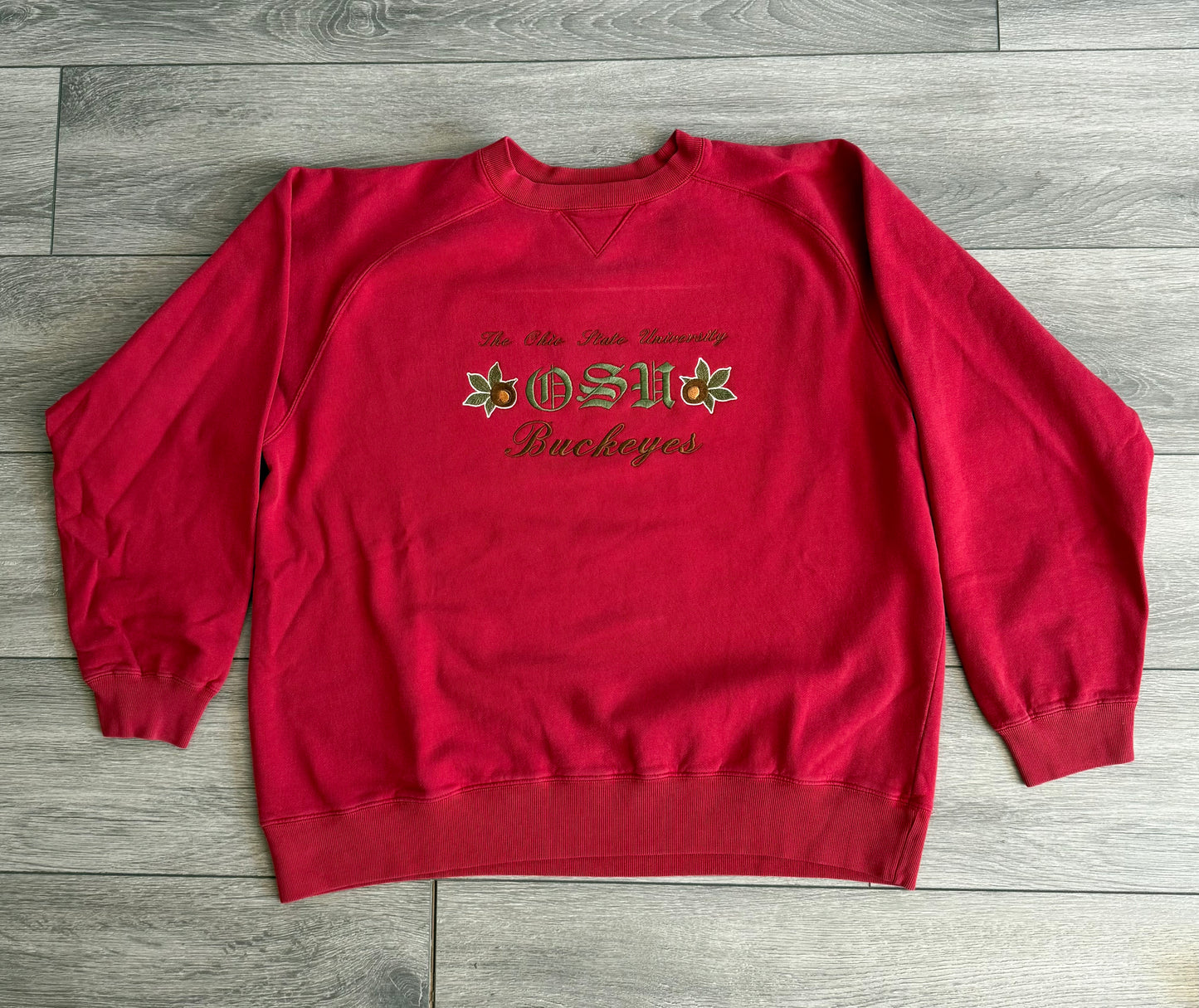 Vintage Ohio State University Buckeyes Heavy Red Crewneck Sweatshirt- XXL