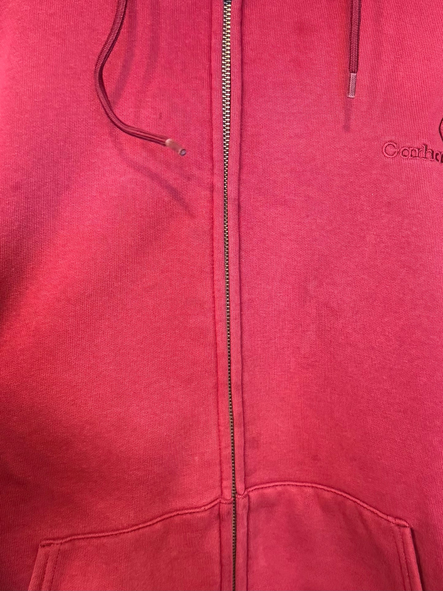 Vintage Carhartt Heavyweight Red Zip-Up Hoodie Sweatshirt- L