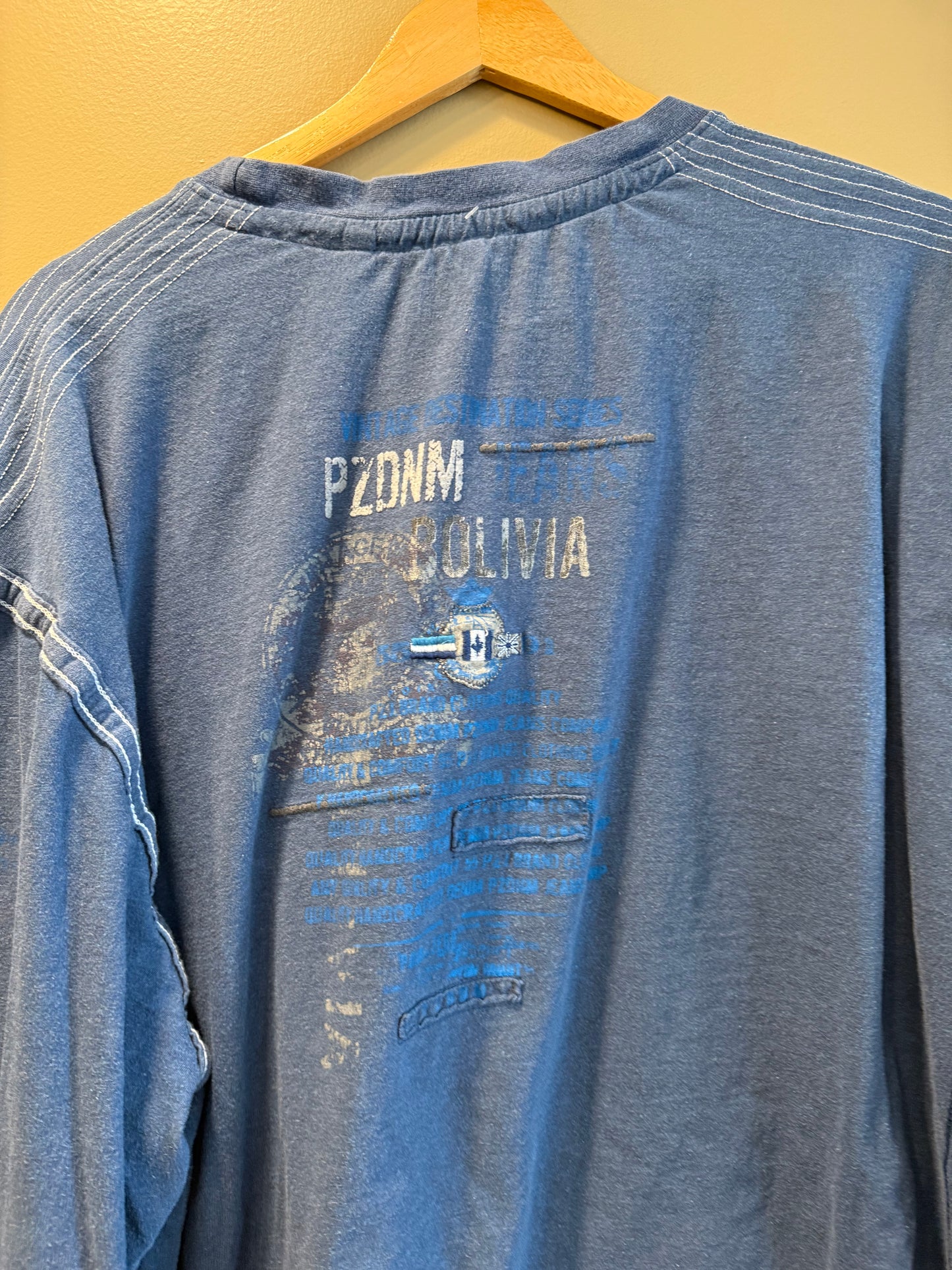 Vintage Y2K Point Zero Blue Artic Long Sleeve T-Shirt- XXL