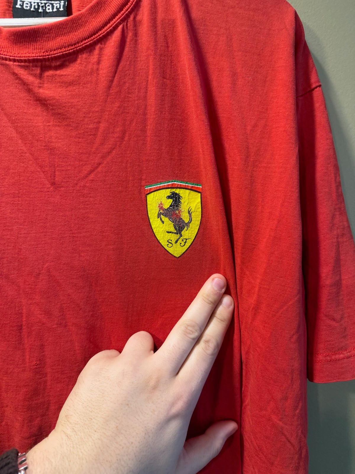 Vintage Ferrari Crest Logo T-Shirt - XXL