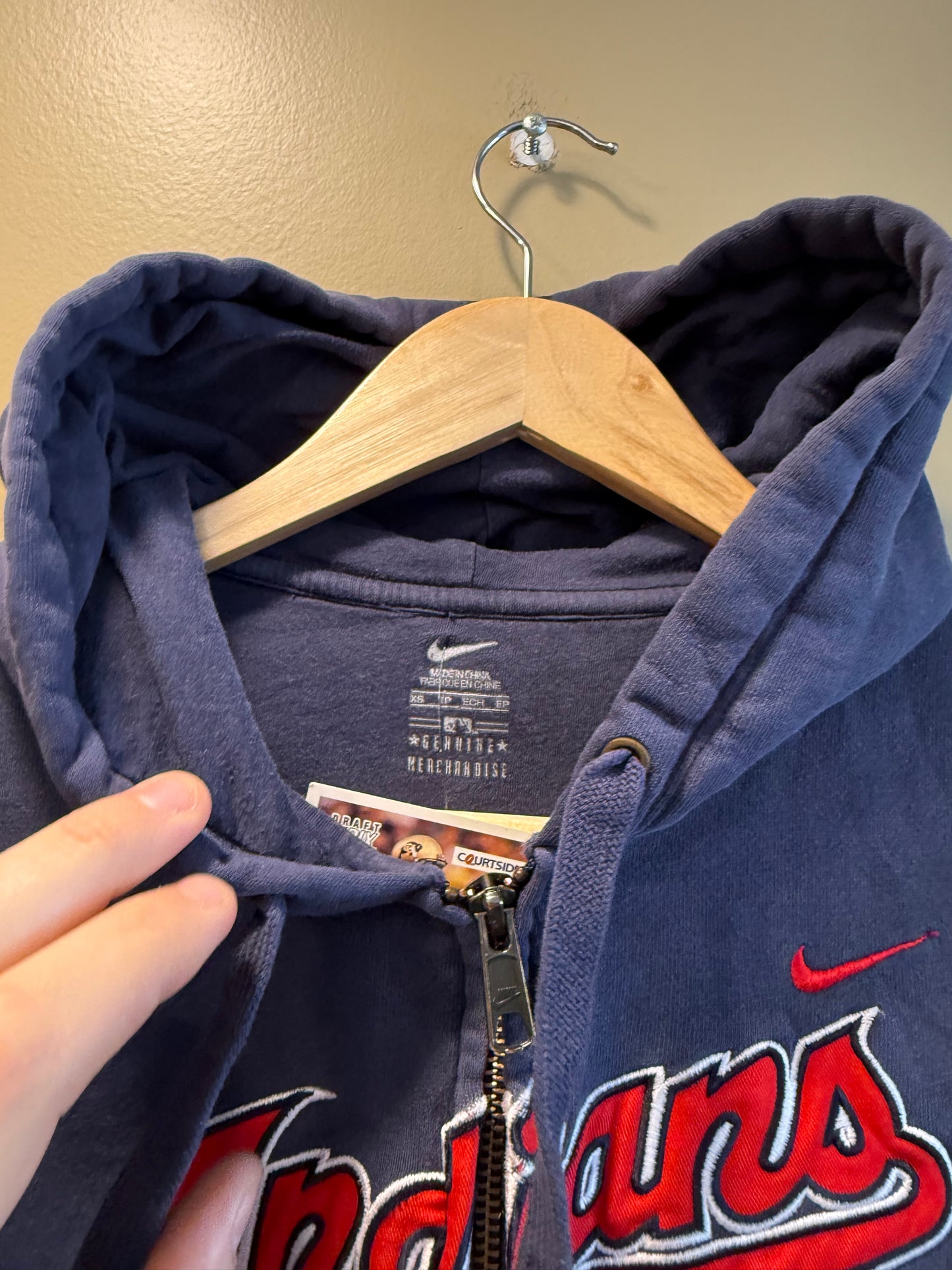 Vintage Y2K Nike Cleveland Indians Zip-Up Hoodie Sweatshirt- XS