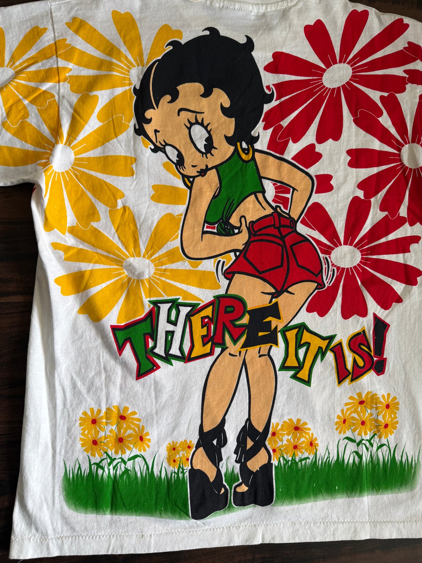 Vintage NWT Betty Boop Bootleg Tees All Over Print T-Shirt- L
