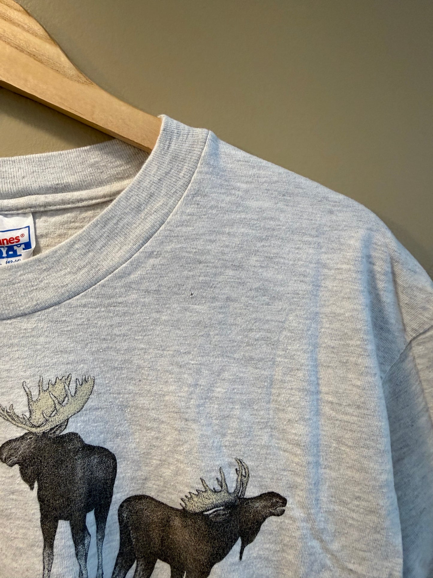 Vintage Moose Crop Top Nature T-Shirt- L