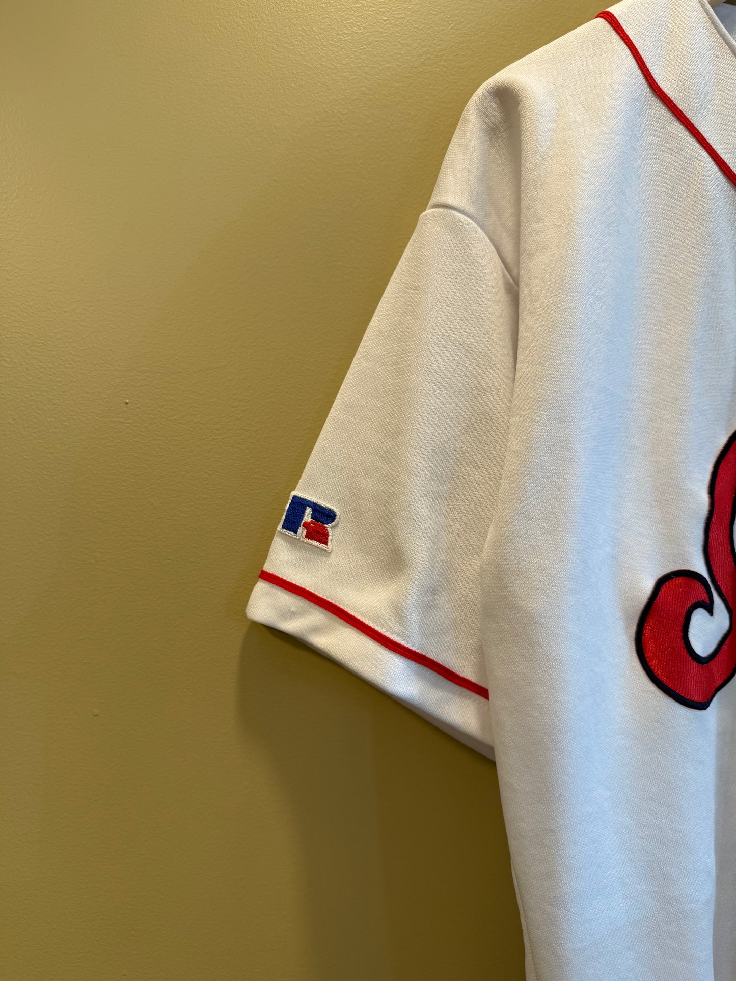 Vintage Cleveland Indians White Russell Athletic Baseball Jersey- L