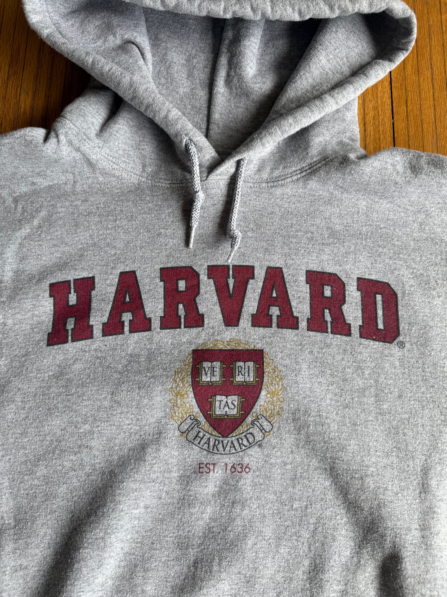 Vintage Harvard University Gray Hoodie Sweatshirt- M
