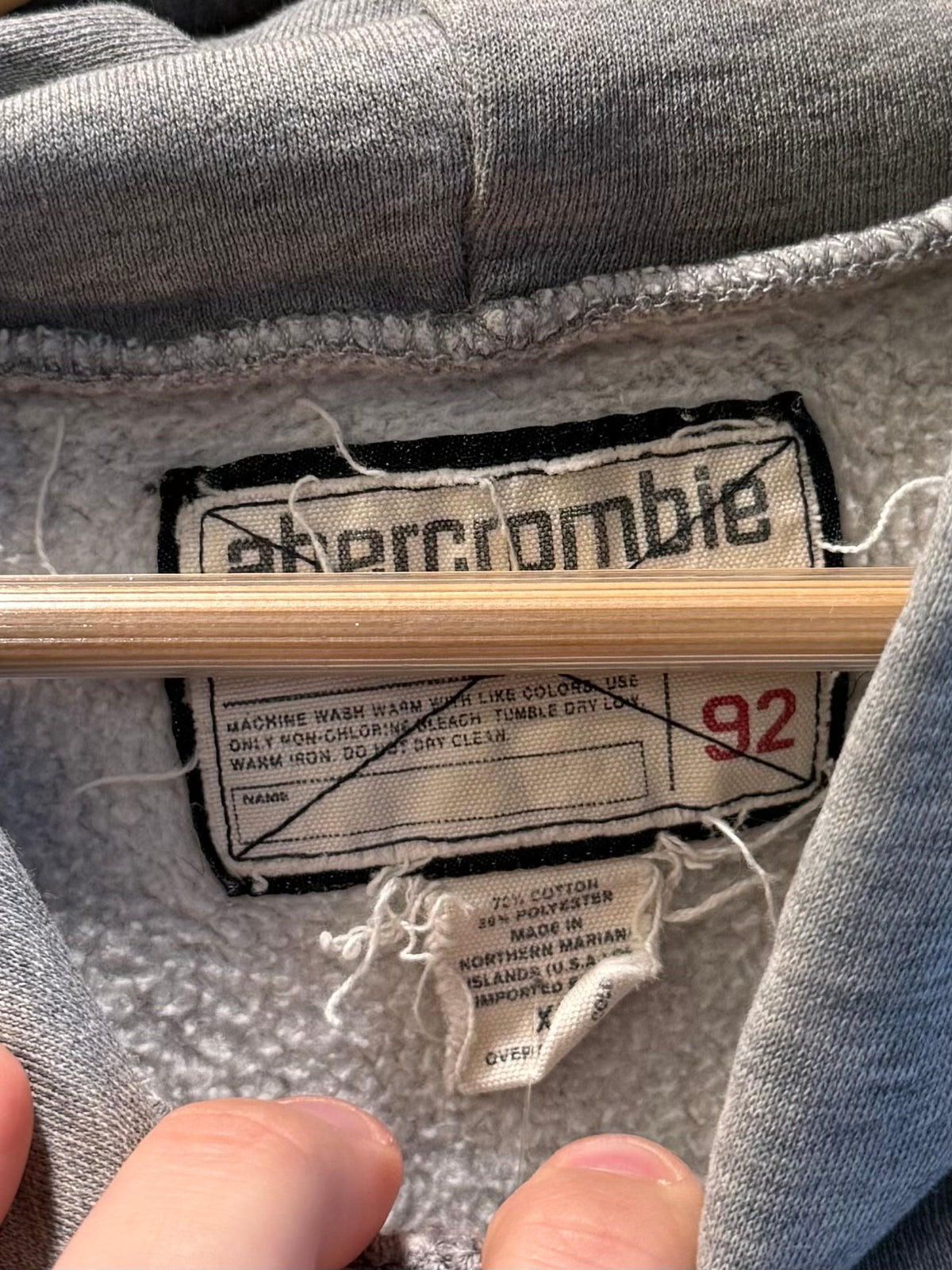 Vintage Abercrombie & Fitch Adirondack Athletic Dept. Gray Hoodie Sweatshirt- M