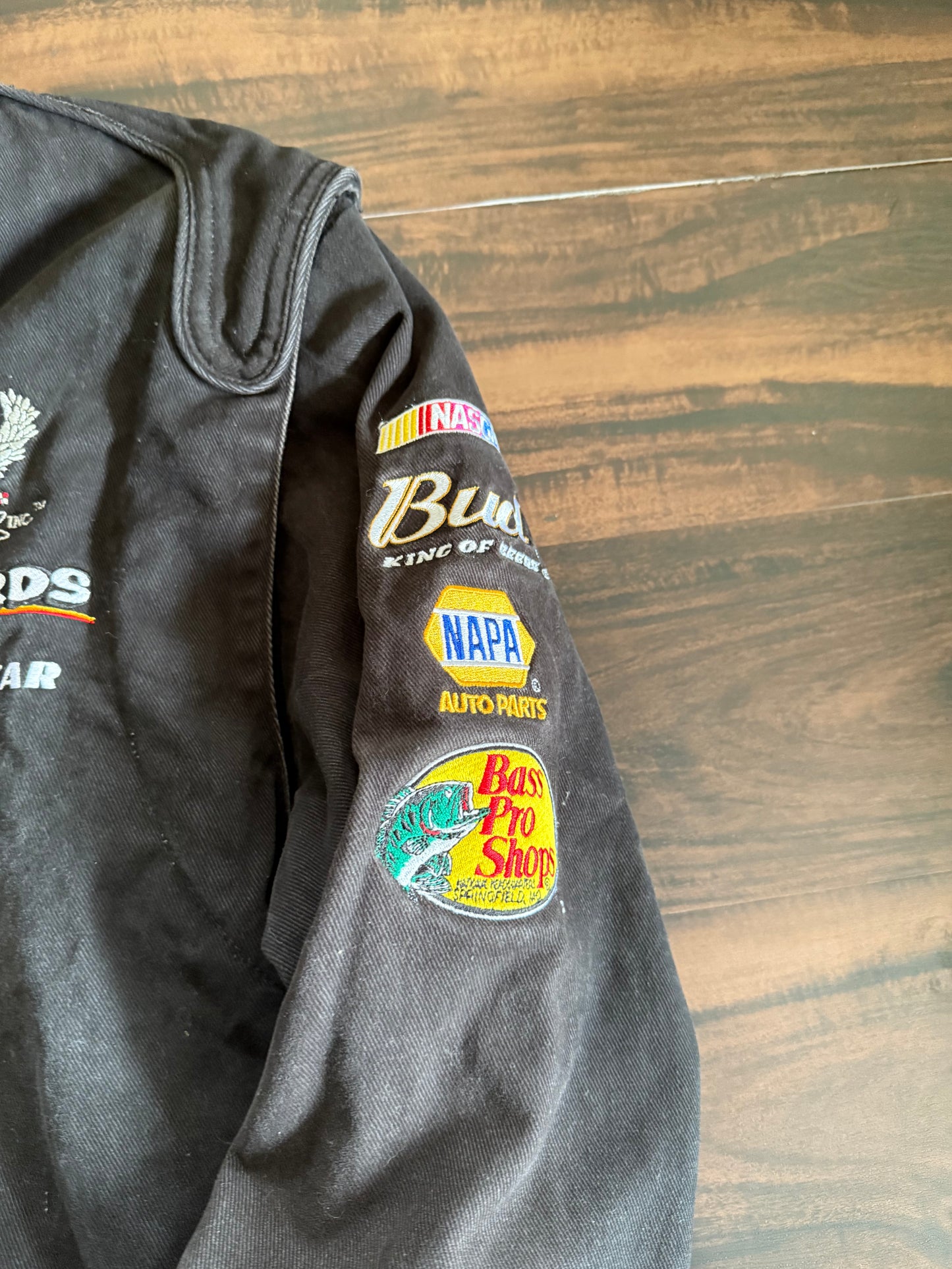 Vintage Chase Authentics Budweiser Dale Earnhardt Jr. Black Racing Jacket- M