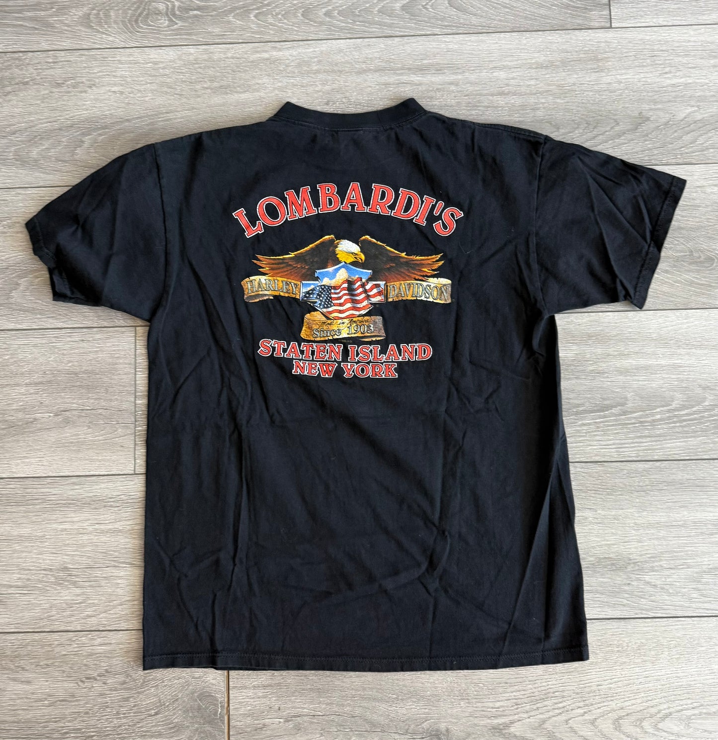 Vintage Harley Davidson Motorcycles Staten Island New York T-Shirt- XL