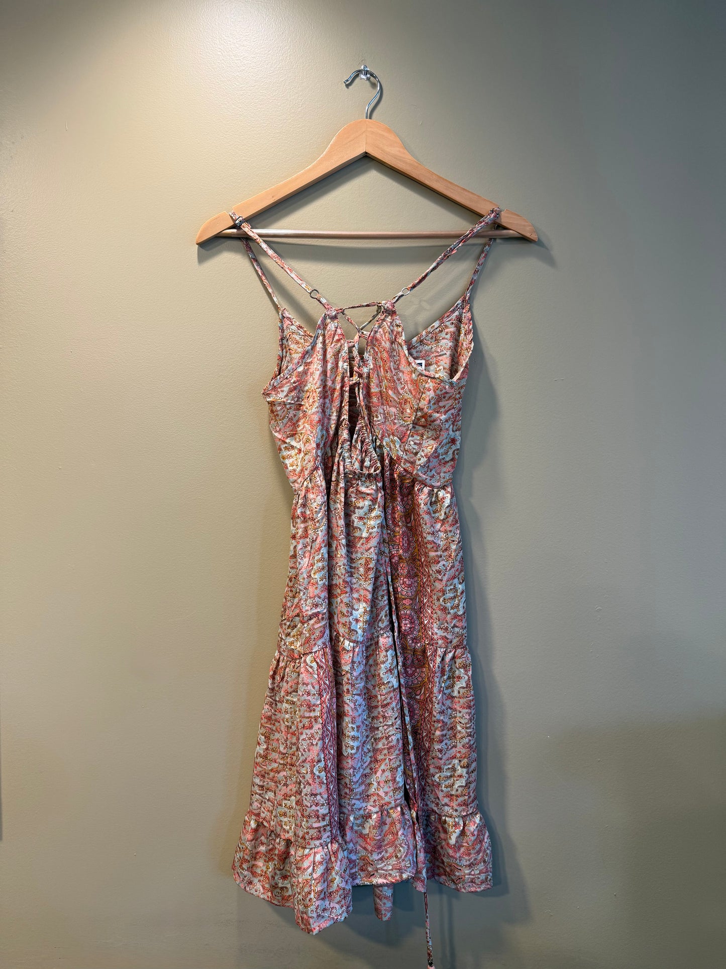 Vintage Pink Patterned Dress- S