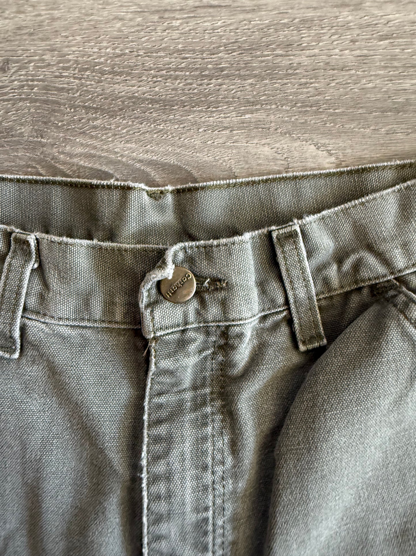 Vintage Carhartt Faded Green Carpenter Cotton Canvas Shorts- 28