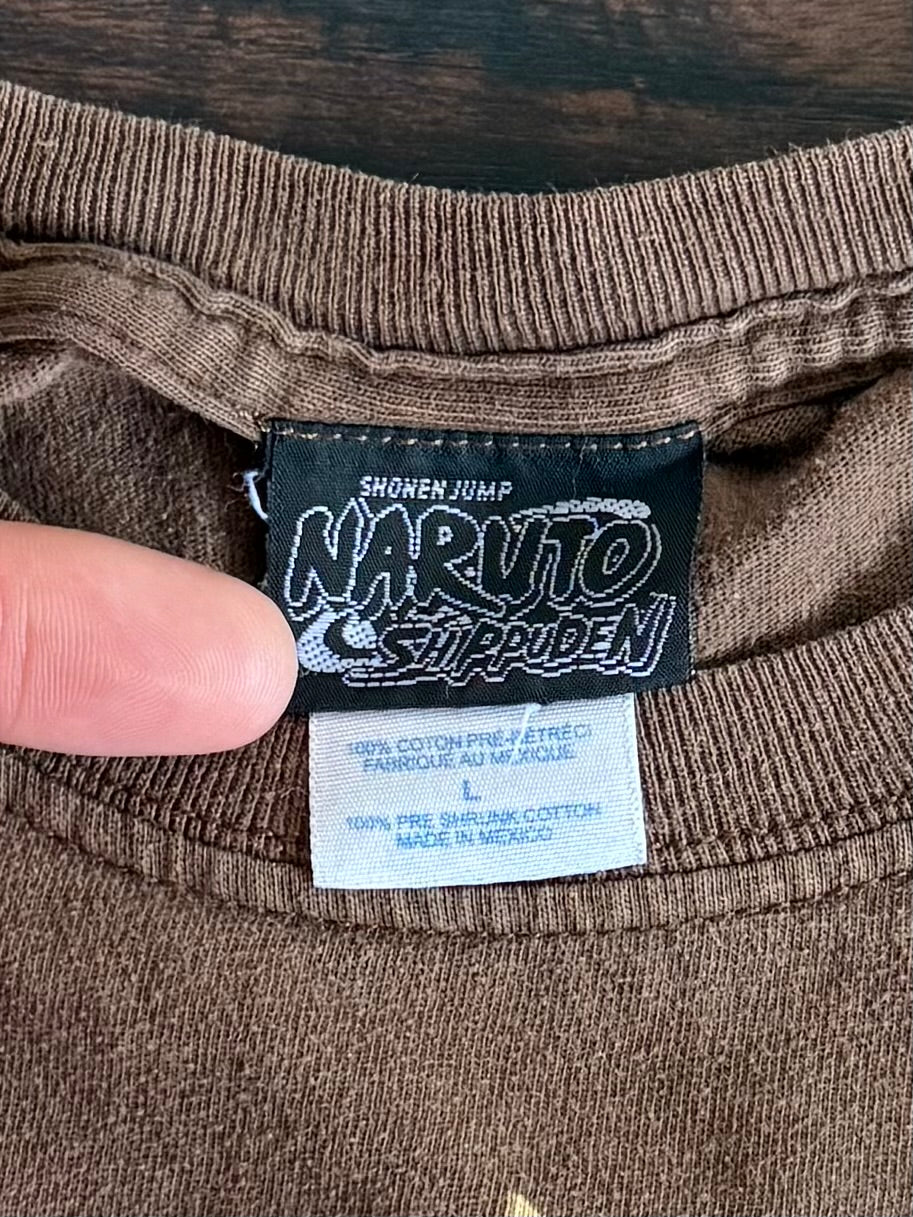 Vintage Naruto Shippuden Gaara Brown Anime T-Shirt- L