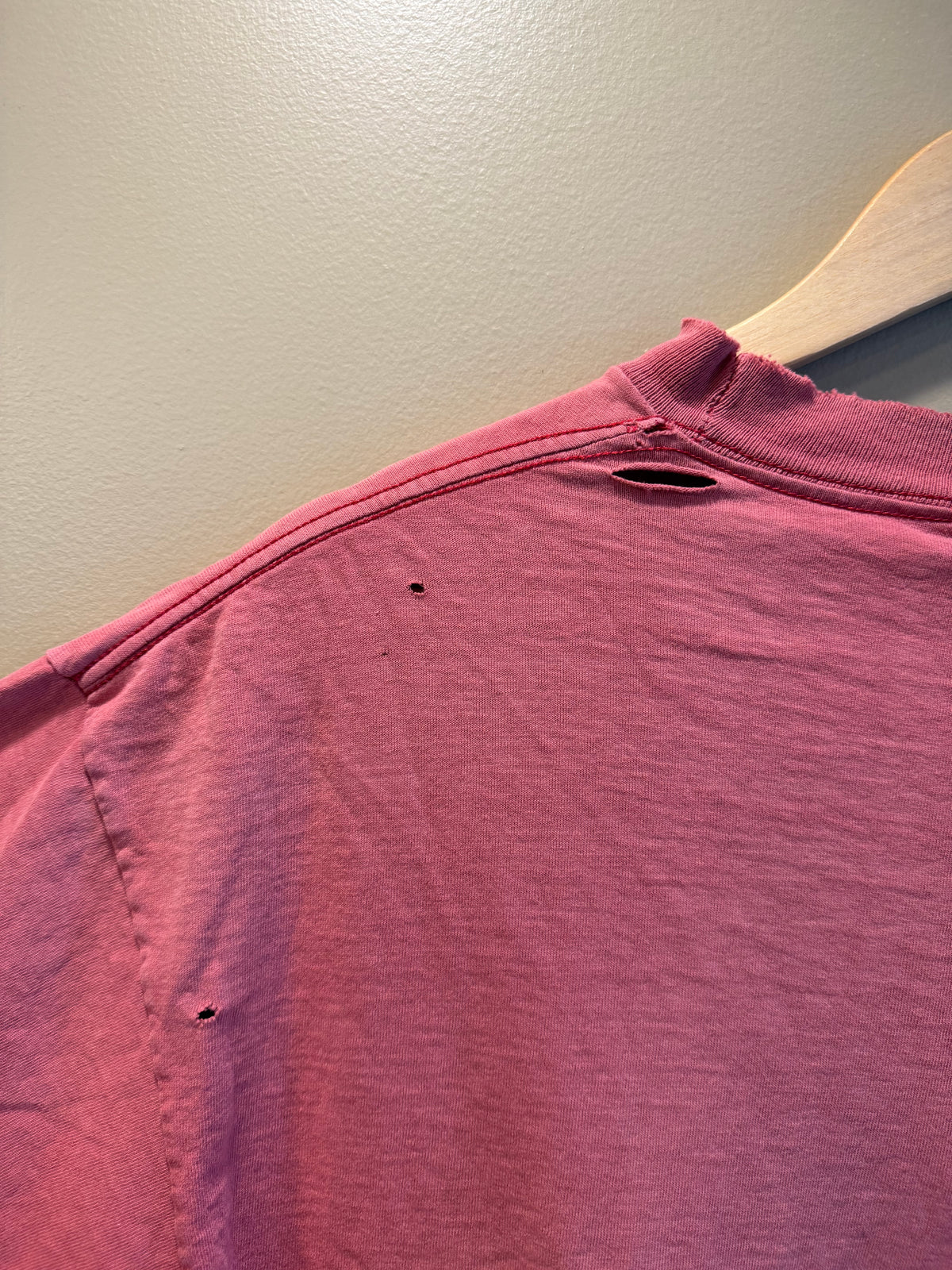 Vintage 80s Adidas Sun Faded Distressed Red T-Shirt- XL