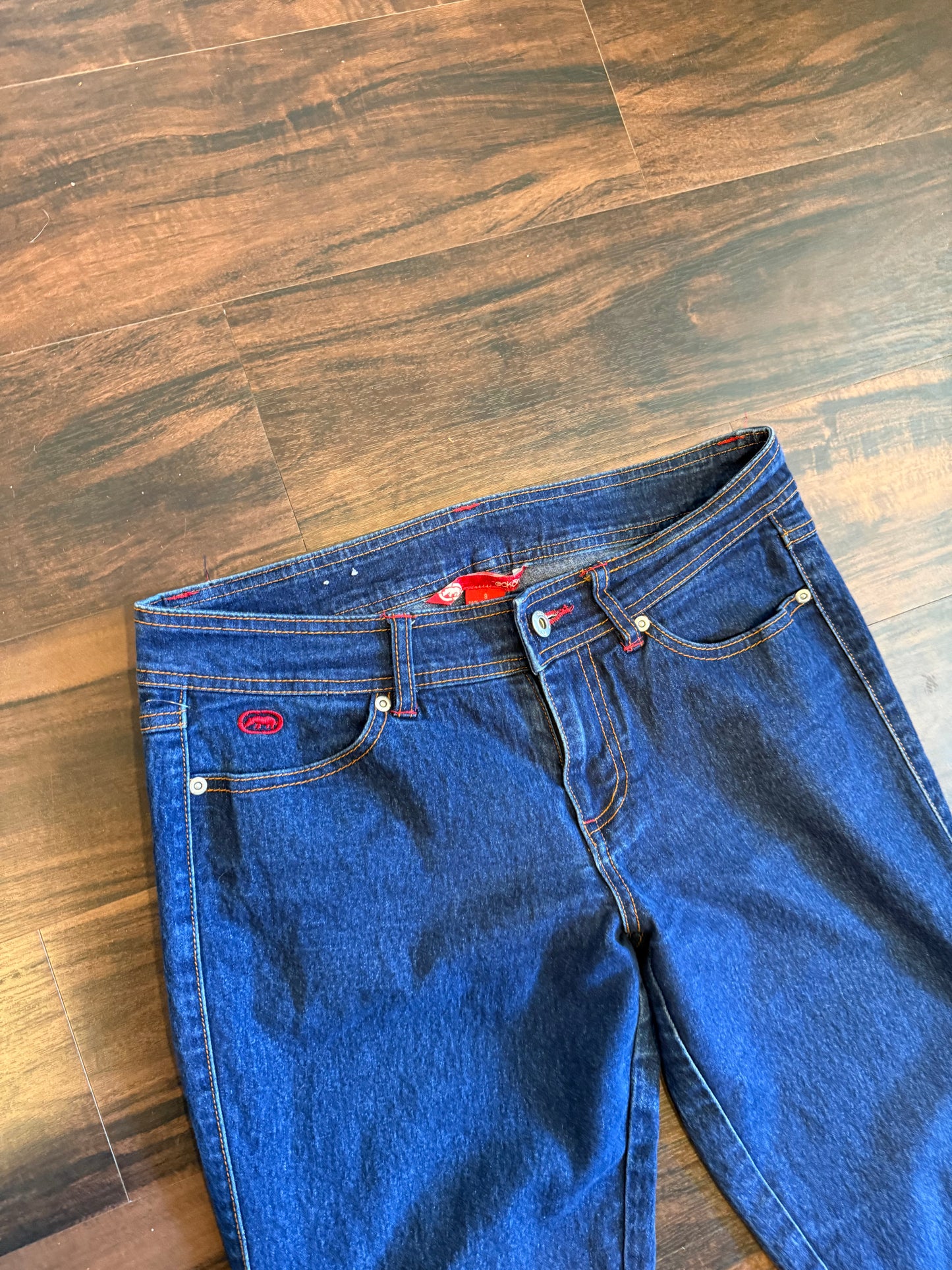 Vintage Ecko Red Dark Wash Flared Low Rise Jeans- 32x31