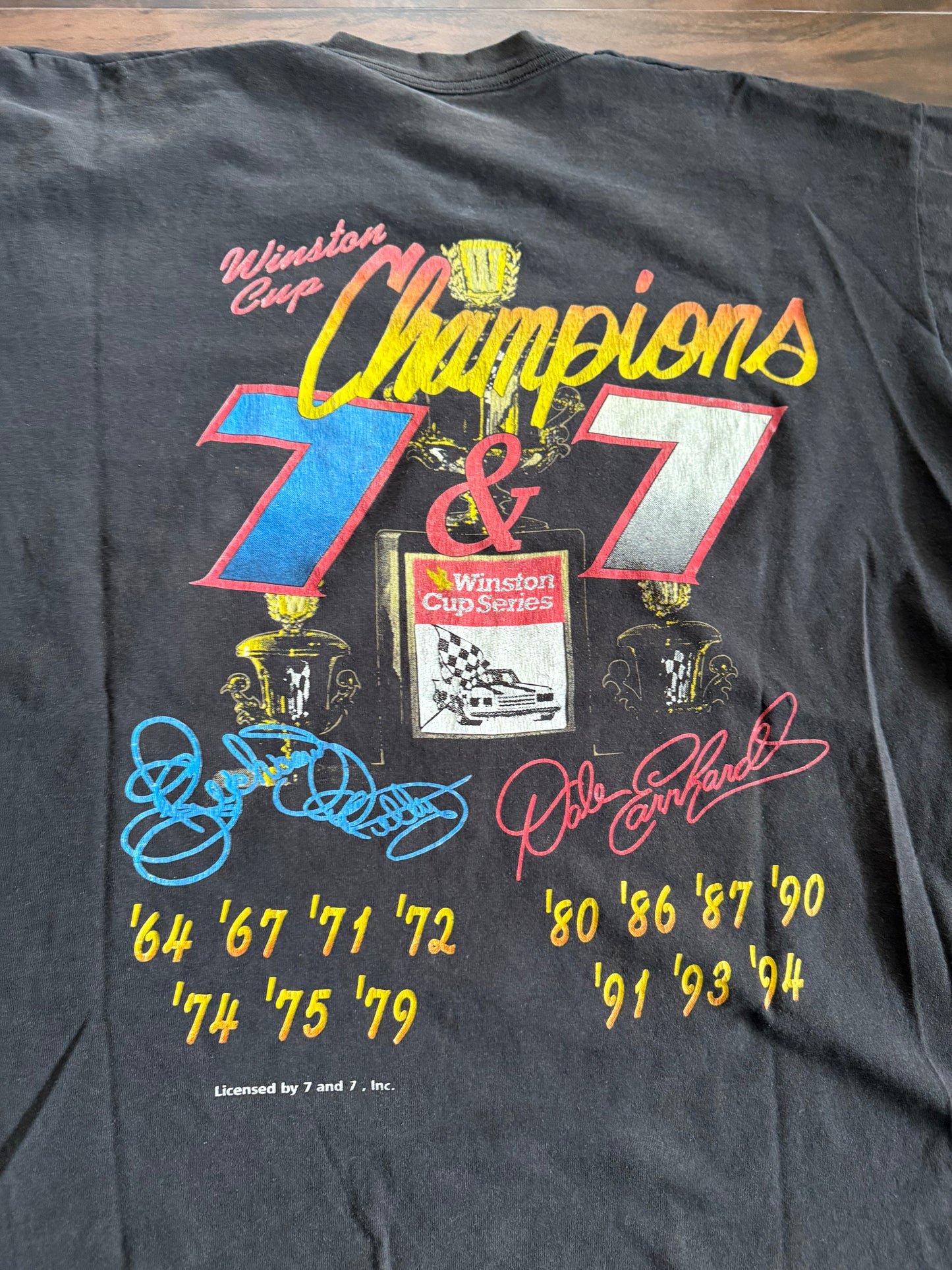 Vintage NASCAR Dale Earnhardt & Richard Petty Winston Cup Champions T-Shirt- XL