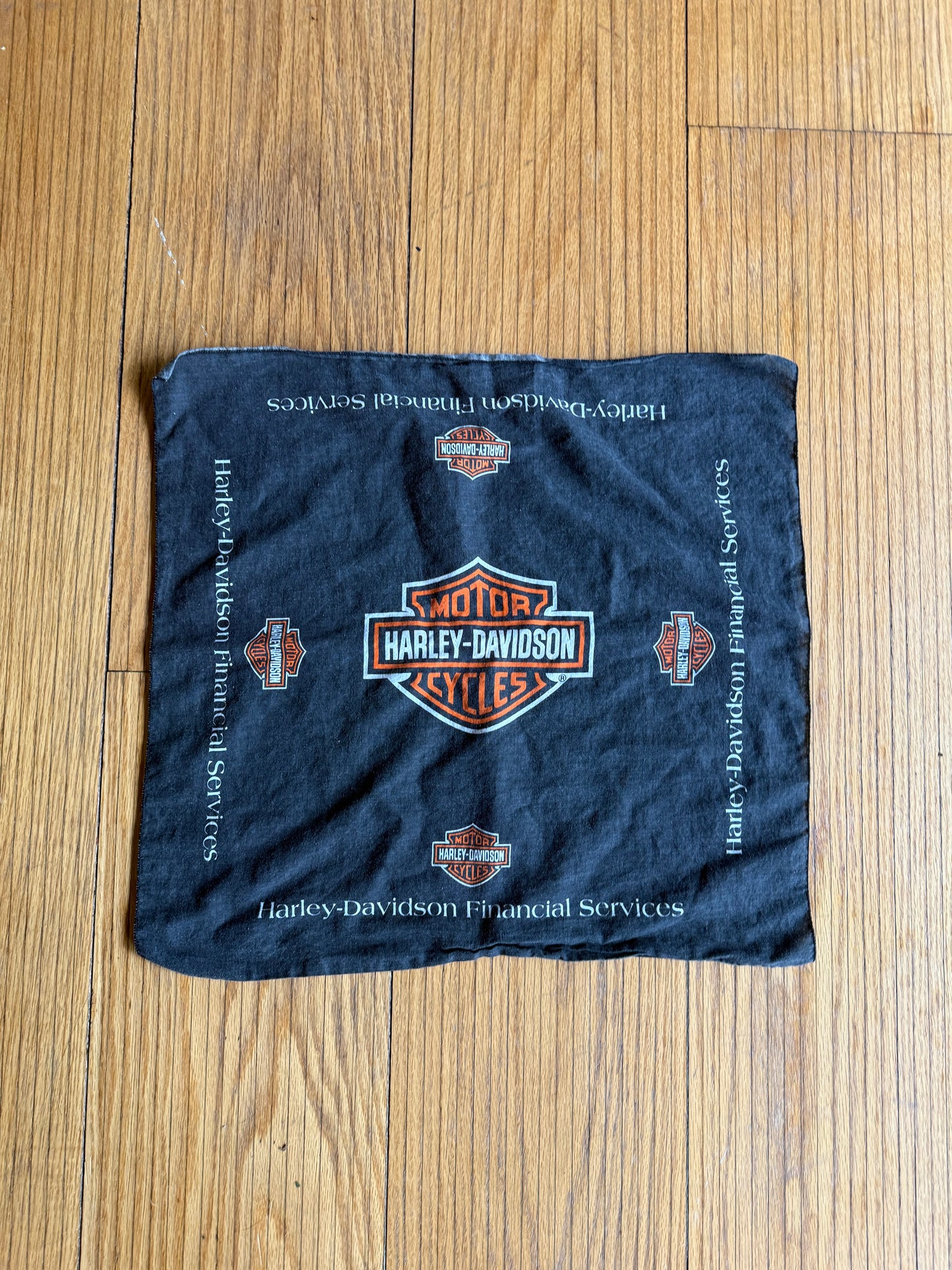 Vintage Harley Davidson Motorcycles Financial Services Black Logo Bandana