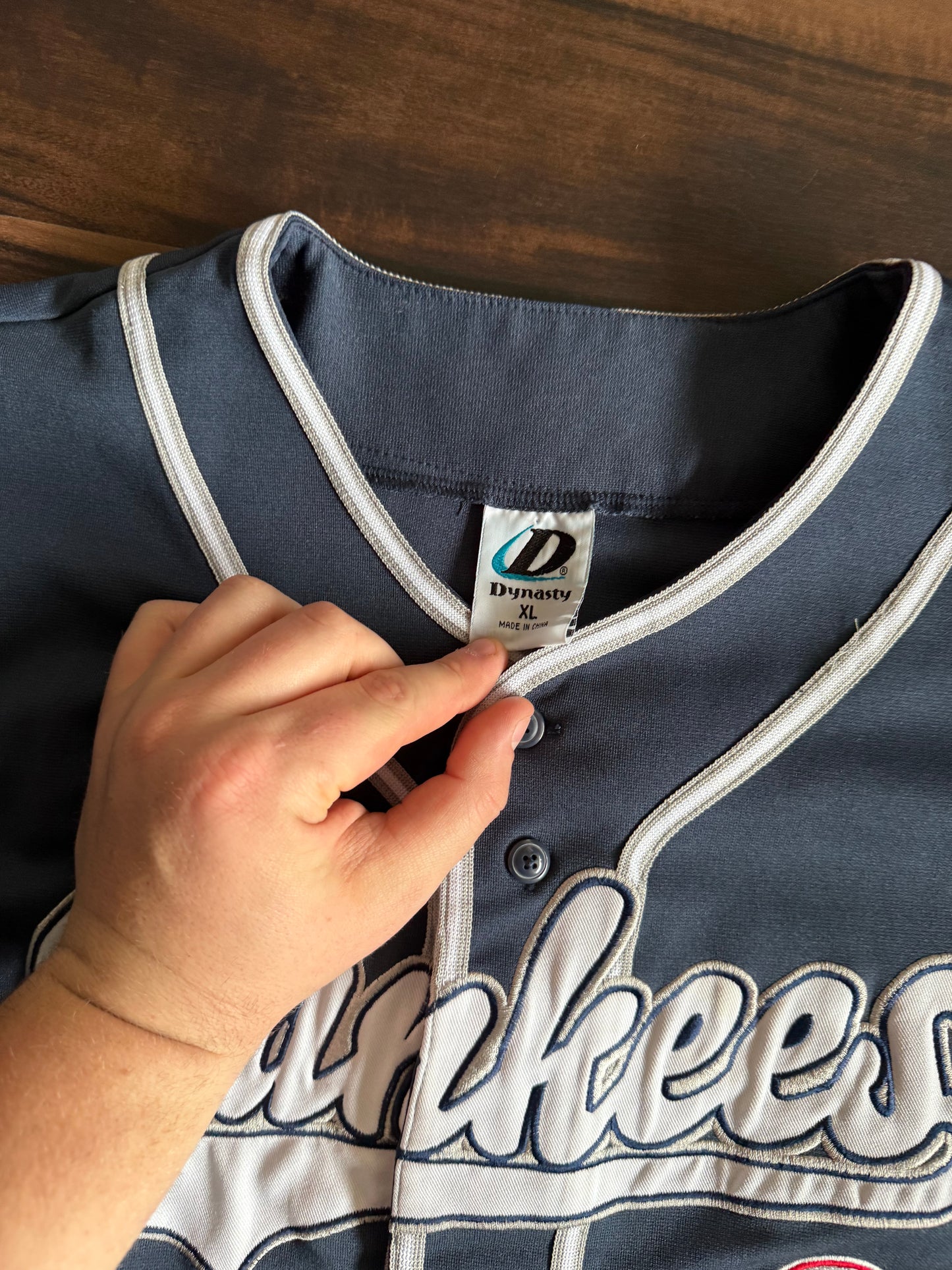 Vintage New York Yankees Blue MLB Baseball Jersey- XL